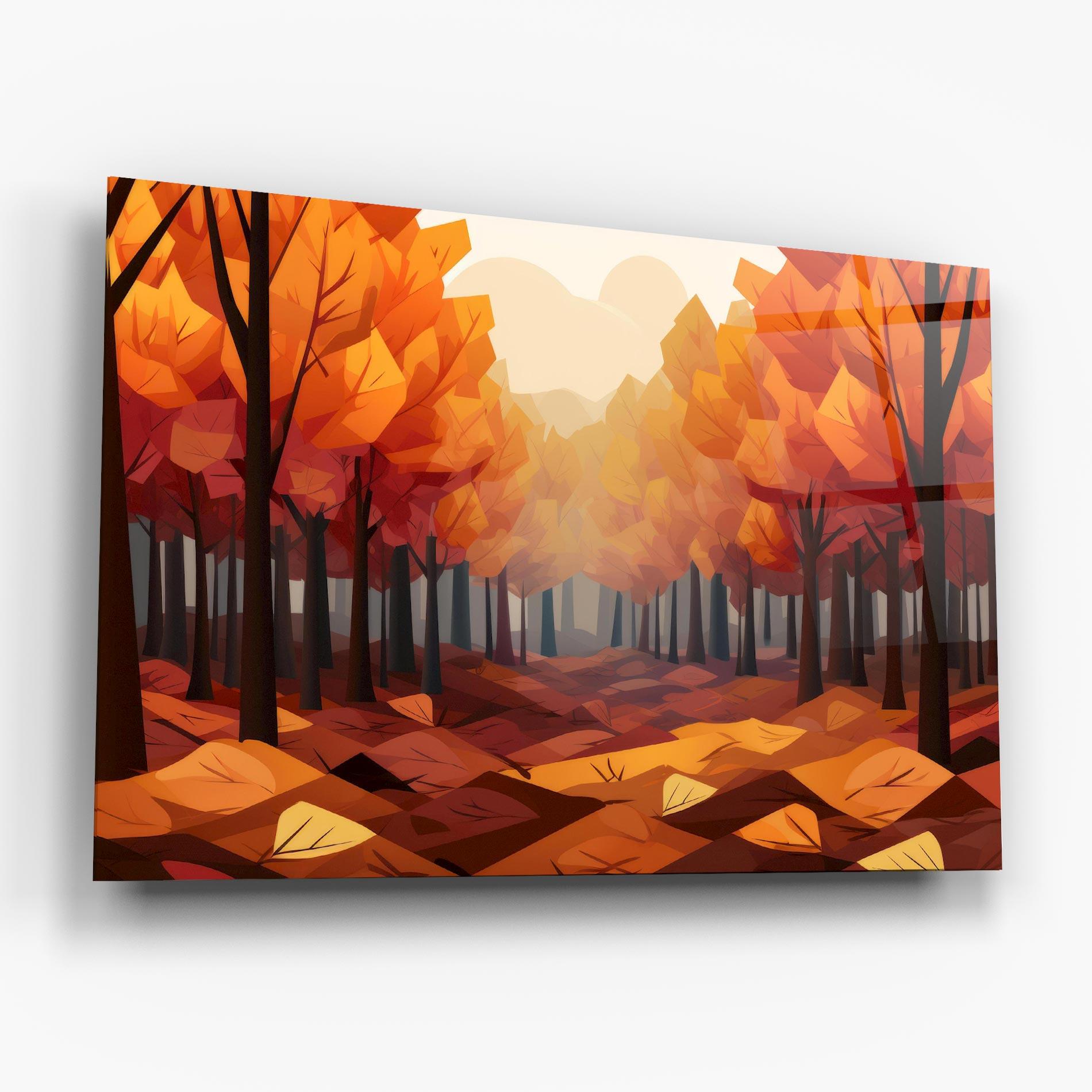 Glasbild Autumn Forest View mockup 6