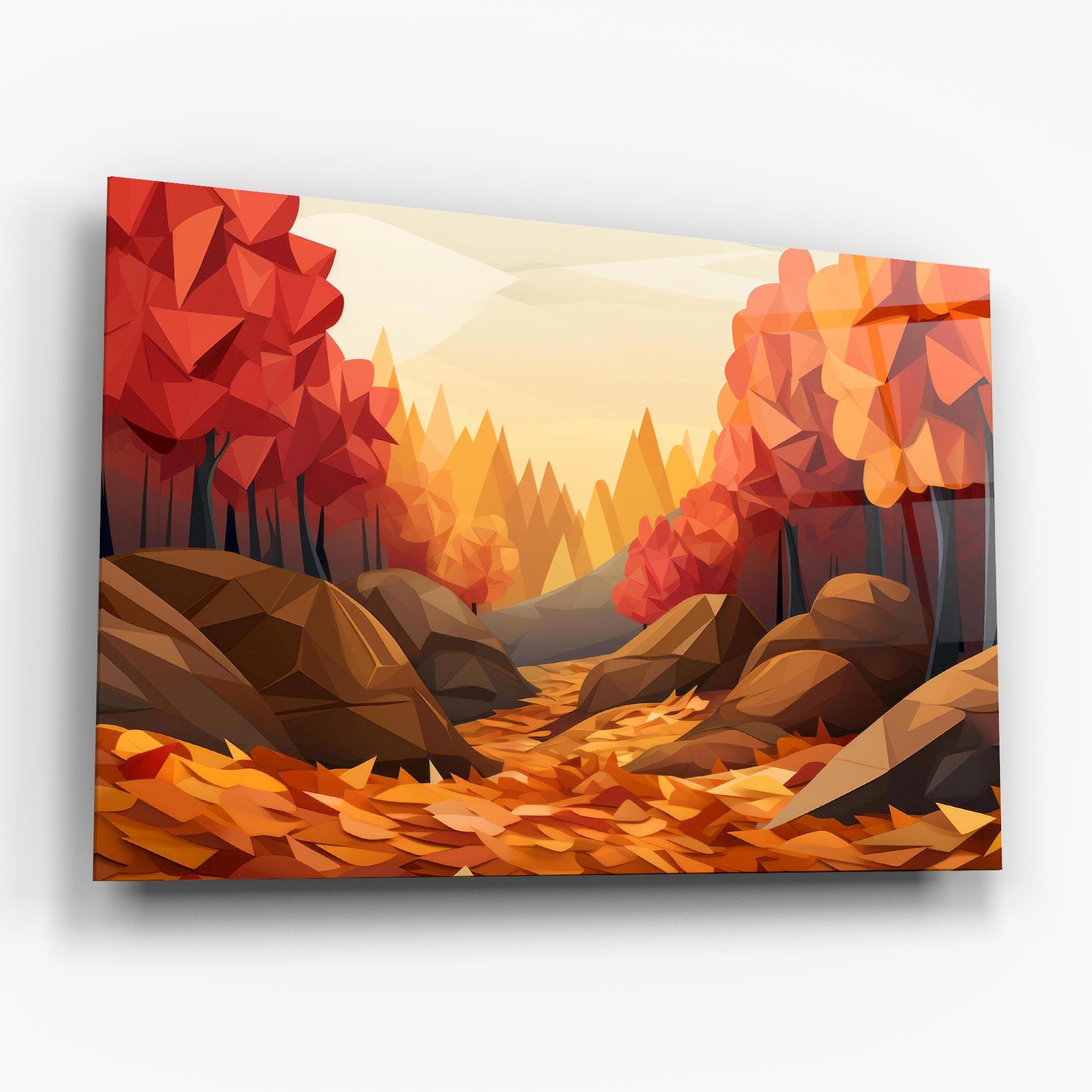 Glasbild Autumn Orange Forest mockup 6
