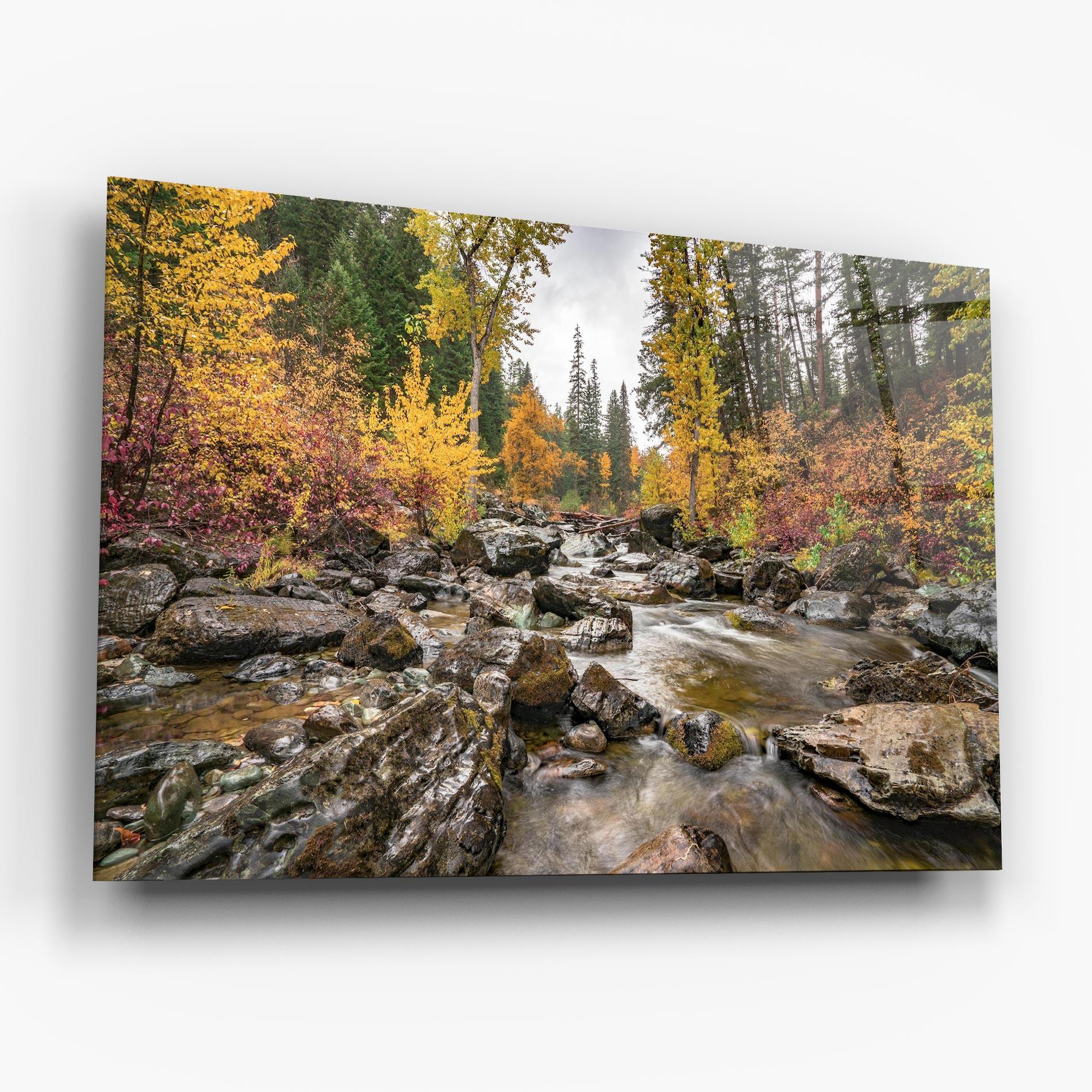 Glasbild Autumn Stream mockup 6