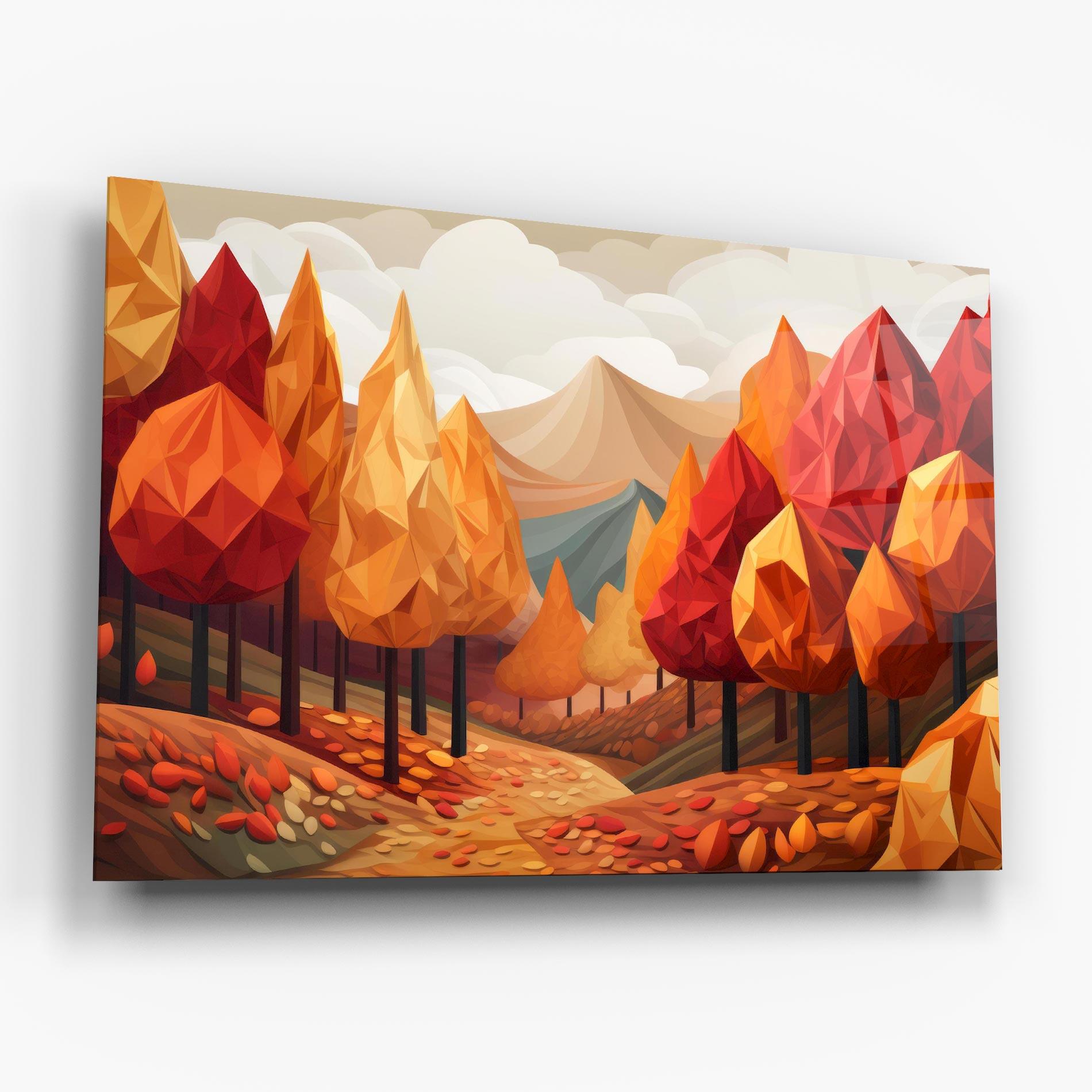 Glasbild Colorful Trees Art mockup 6