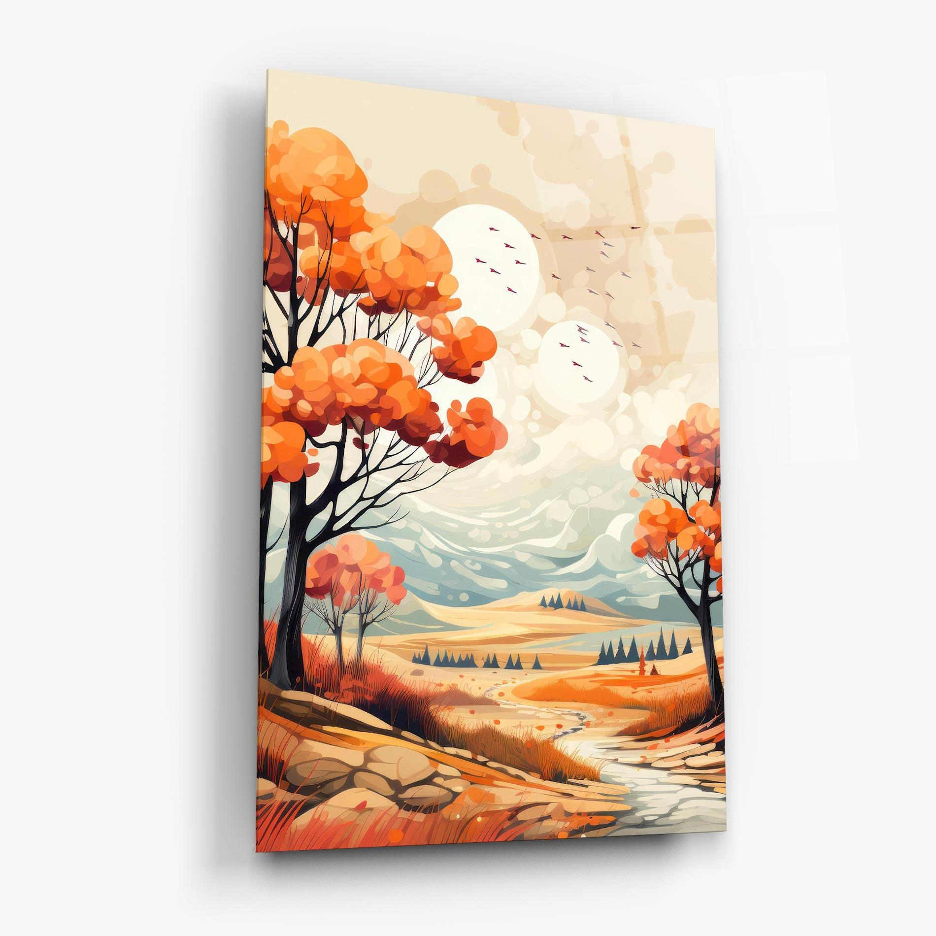 Glasbild Autumn Tree Painting mockup 6