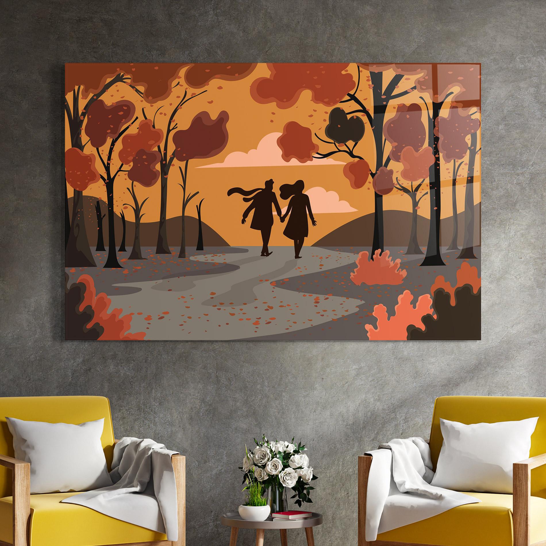 Glasbild Autumn Couple mockup 4