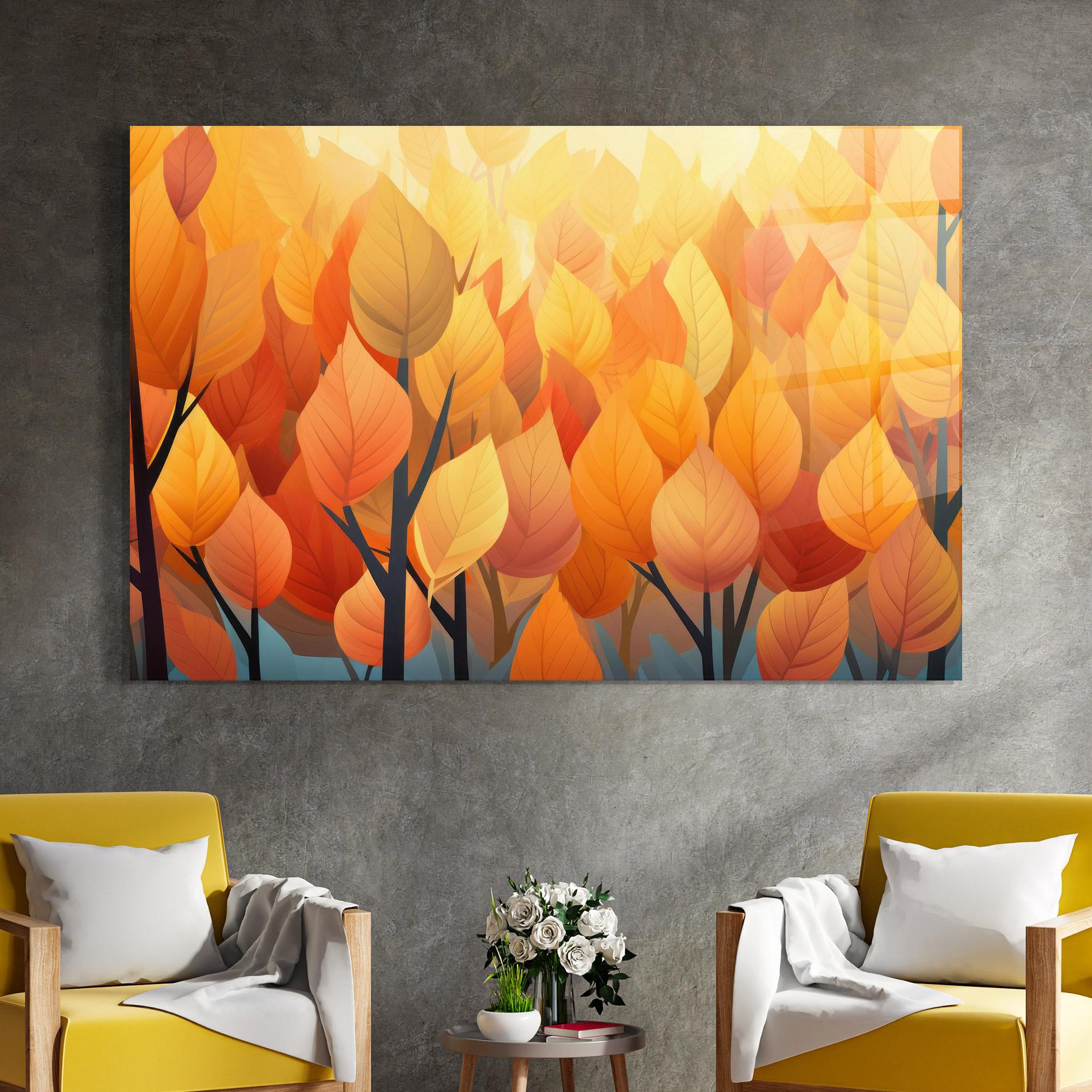 Glasbild Autumn Leaves mockup 4