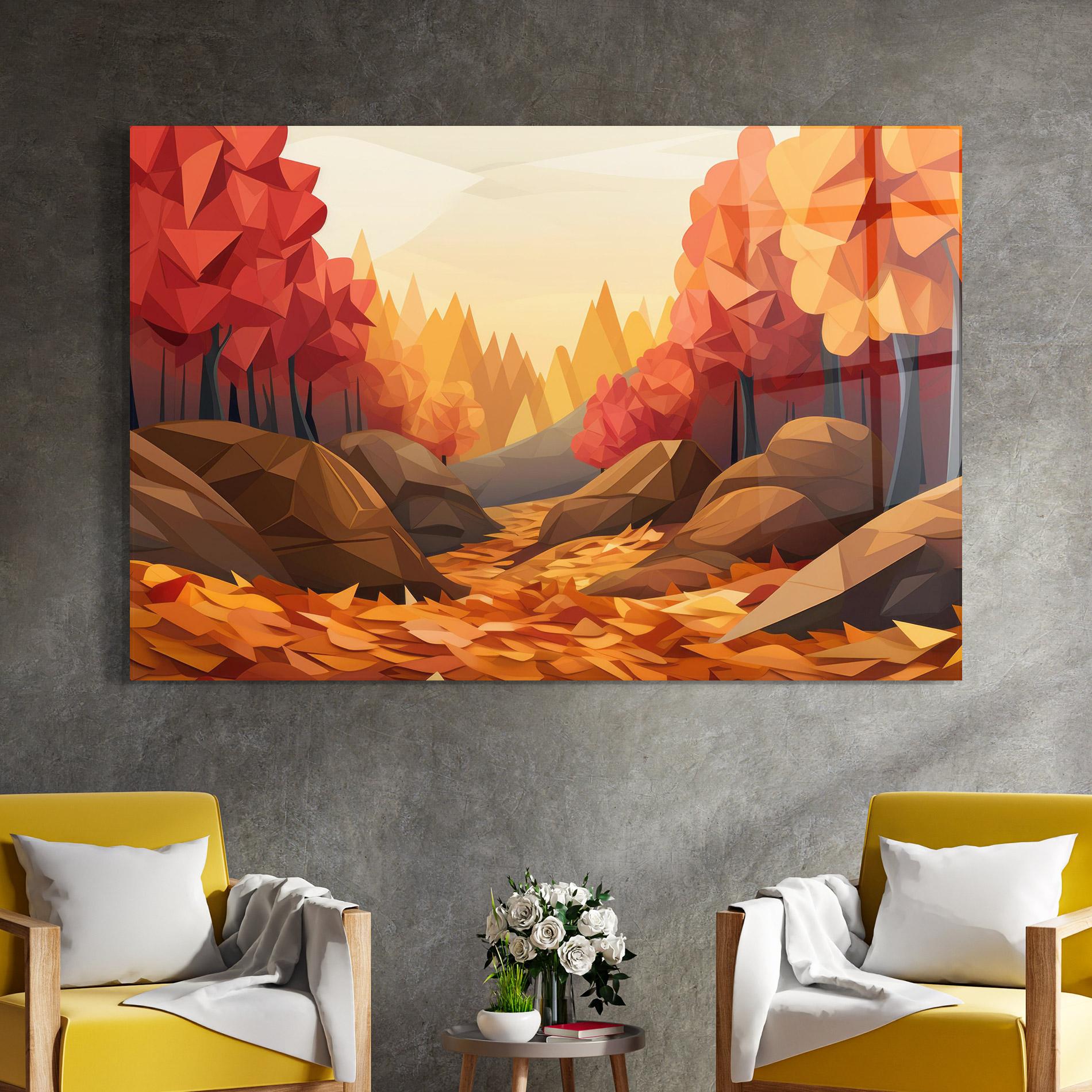 Glasbild Autumn Orange Forest mockup 4