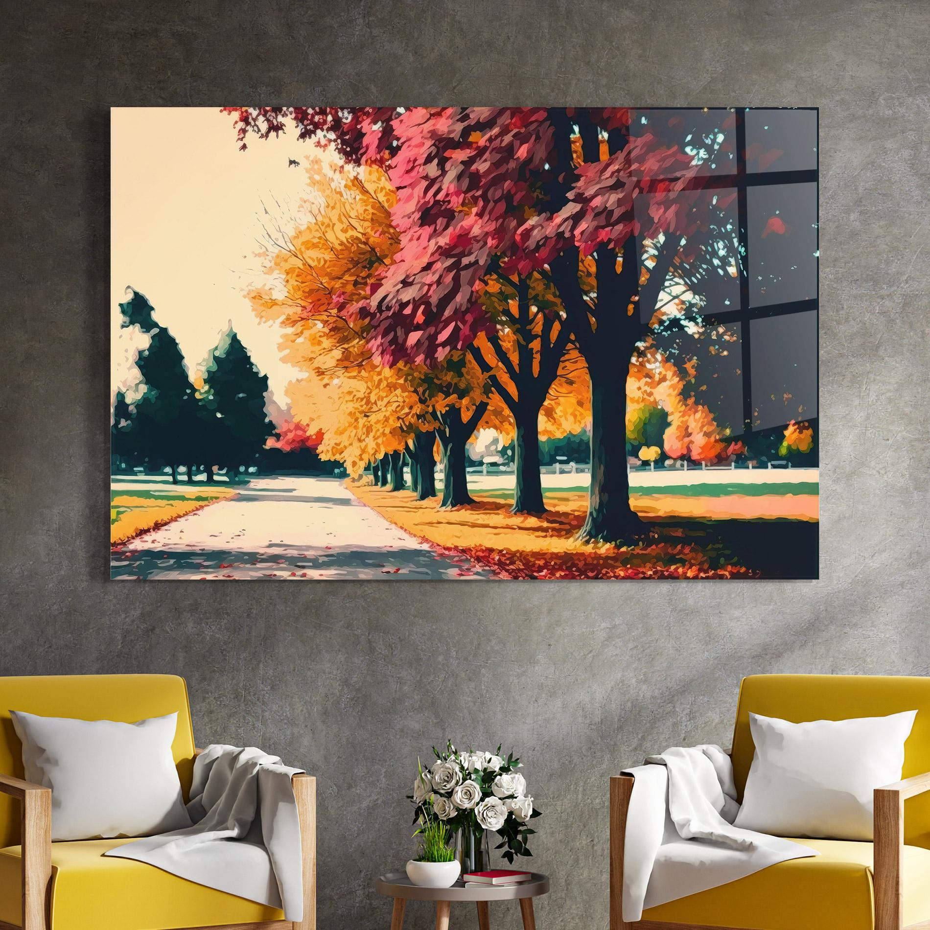 Glasbild Autumn Park mockup 4