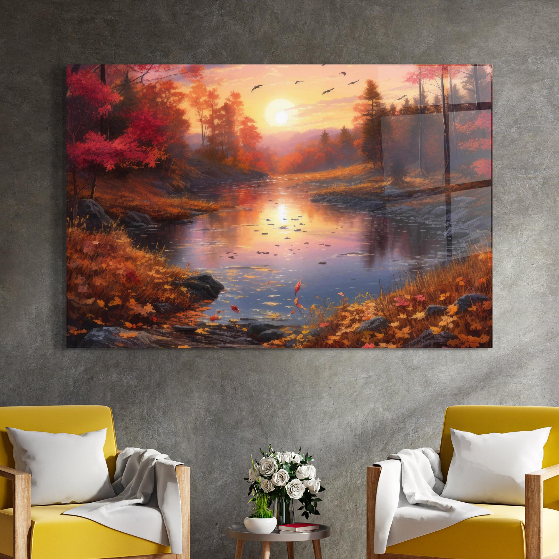 Glasbild Autumn Sunset mockup 4
