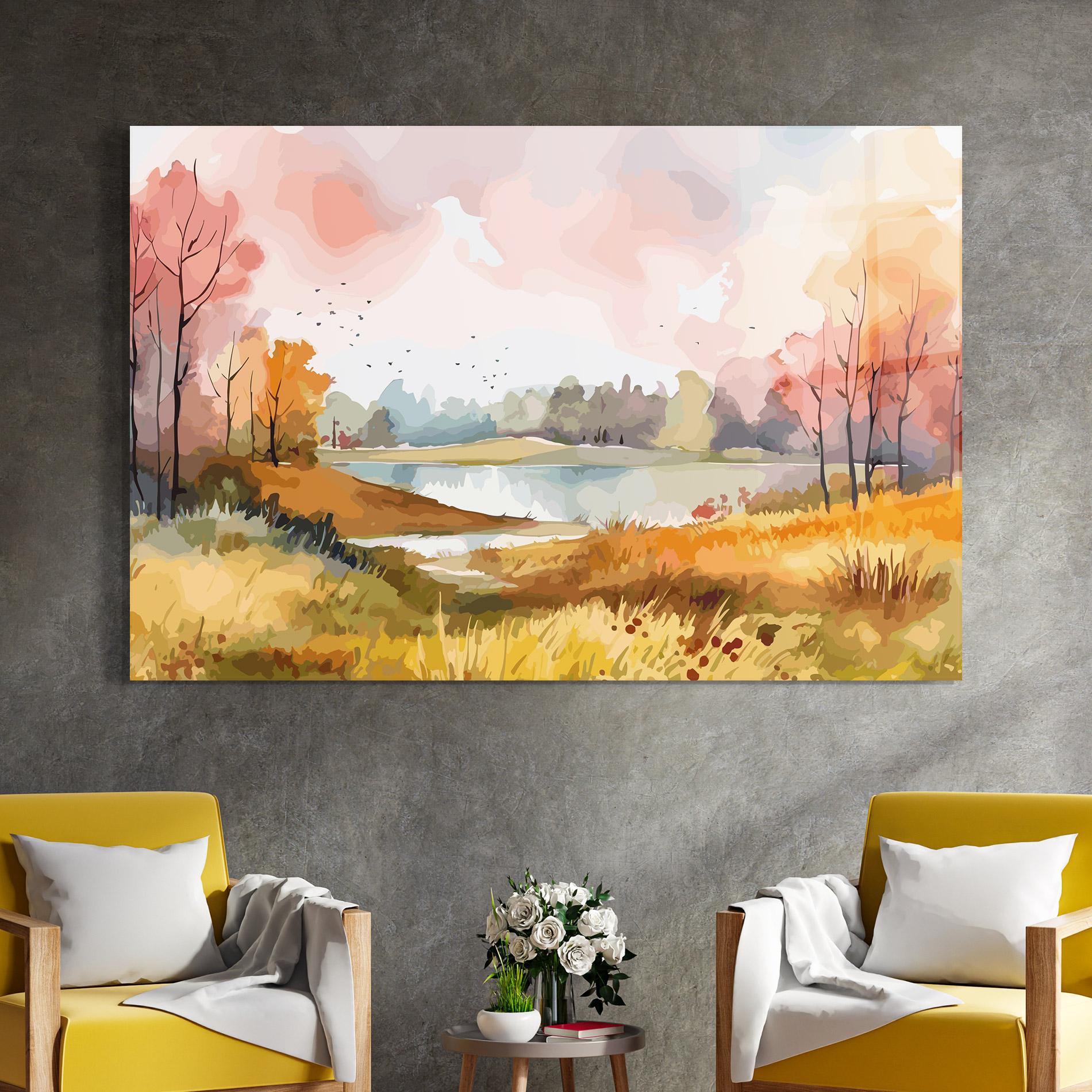 Glasbild Autumn Watercolor mockup 4
