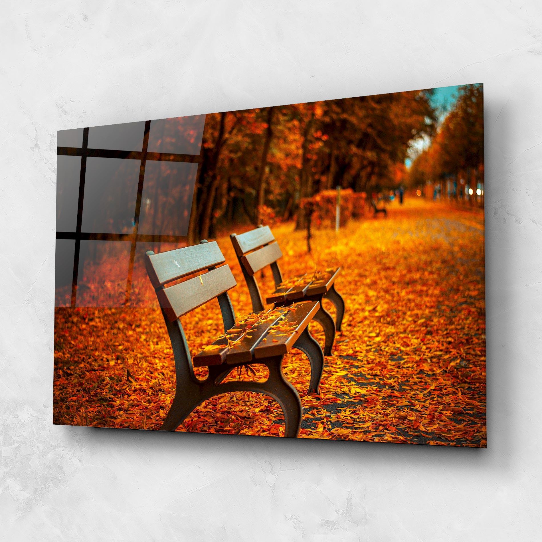 Glasbild Autumn Bench View mockup 1