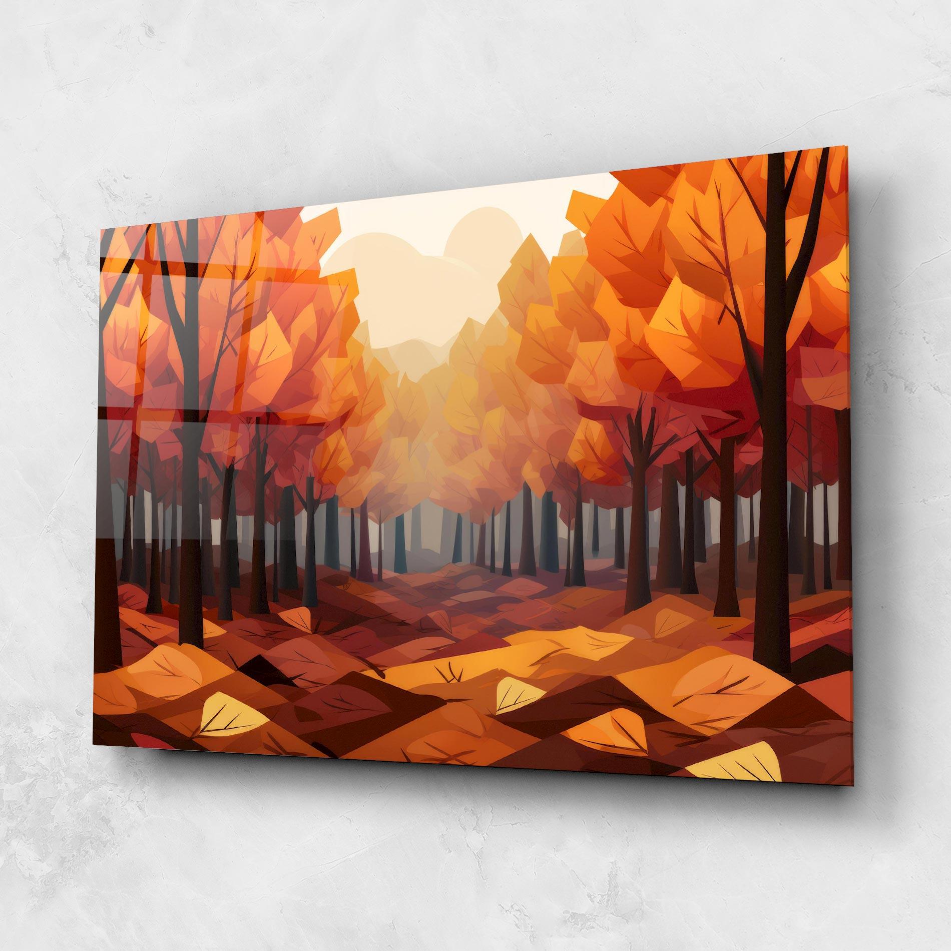 Glasbild Autumn Forest View mockup 1