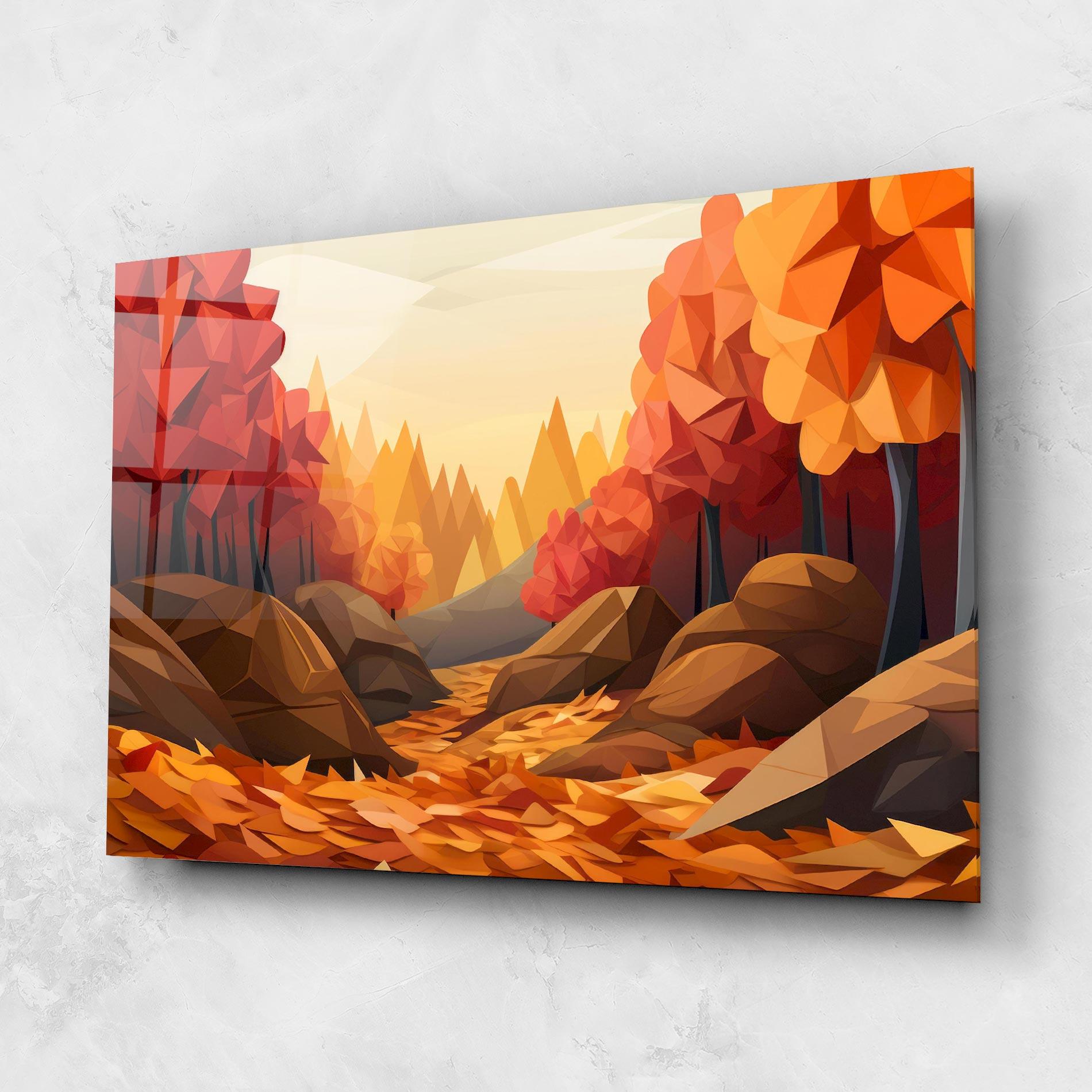 Glasbild Autumn Orange Forest mockup 1