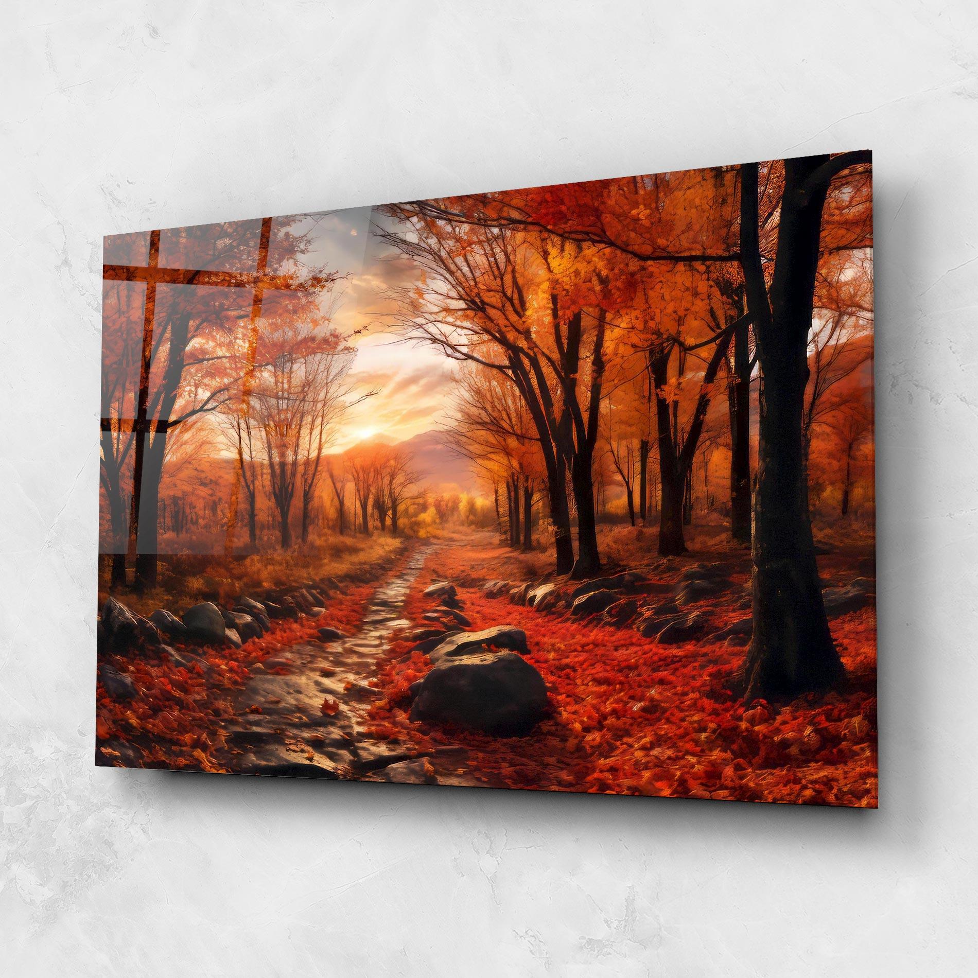 Glasbild Autumn Path mockup 1
