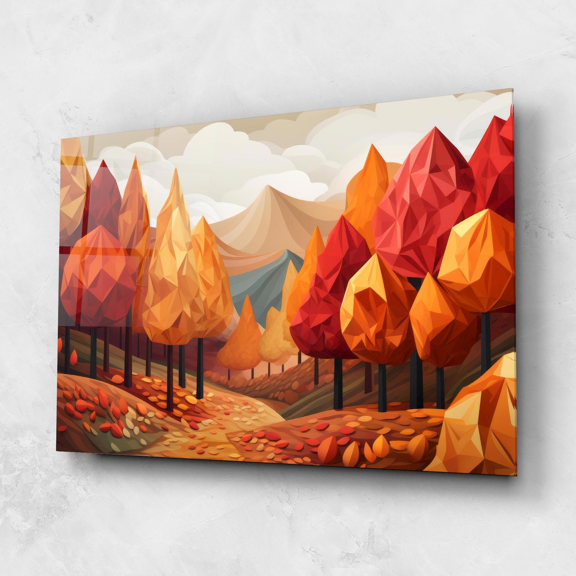 Glasbild Colorful Trees Art mockup 1