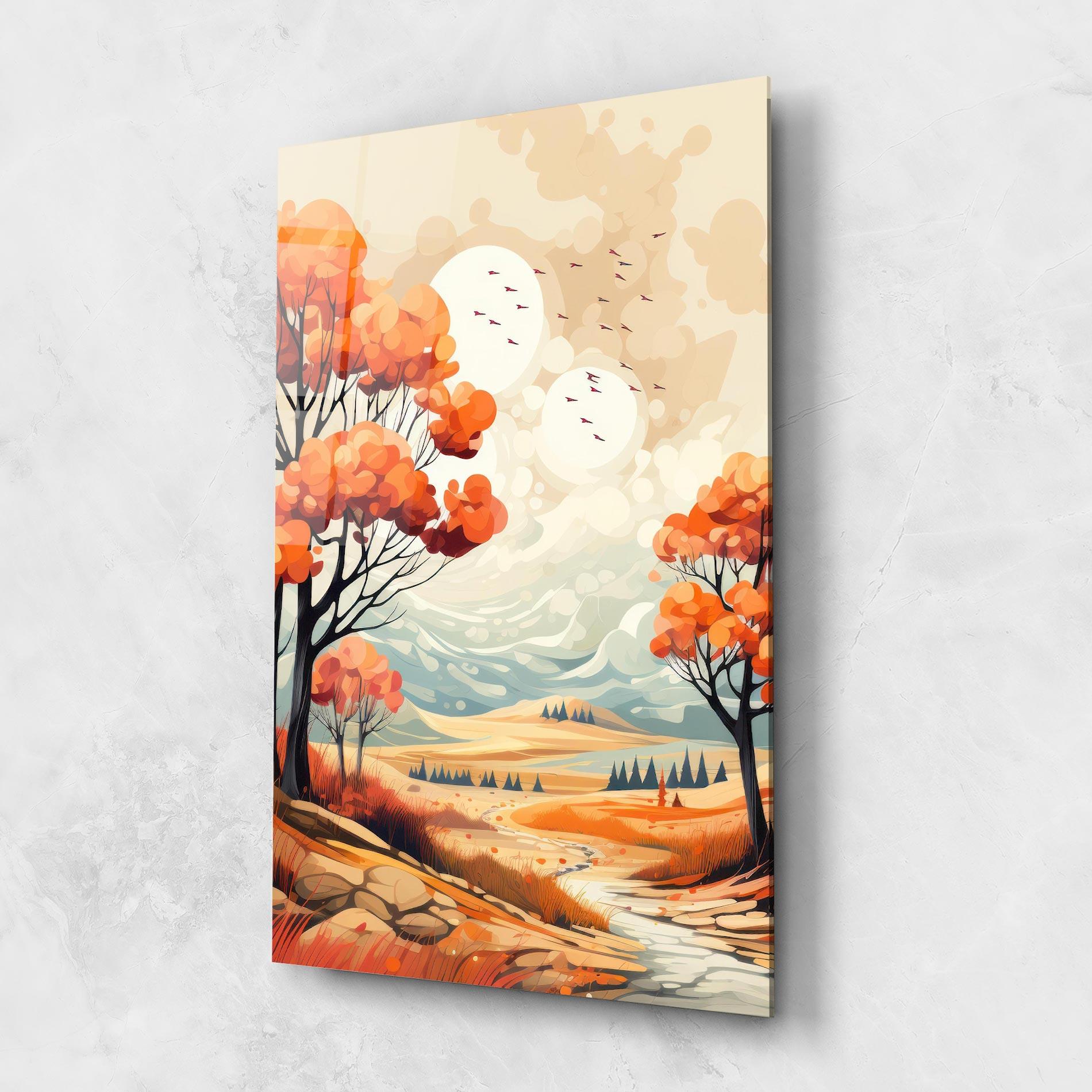 Glasbild Autumn Tree Painting mockup 1