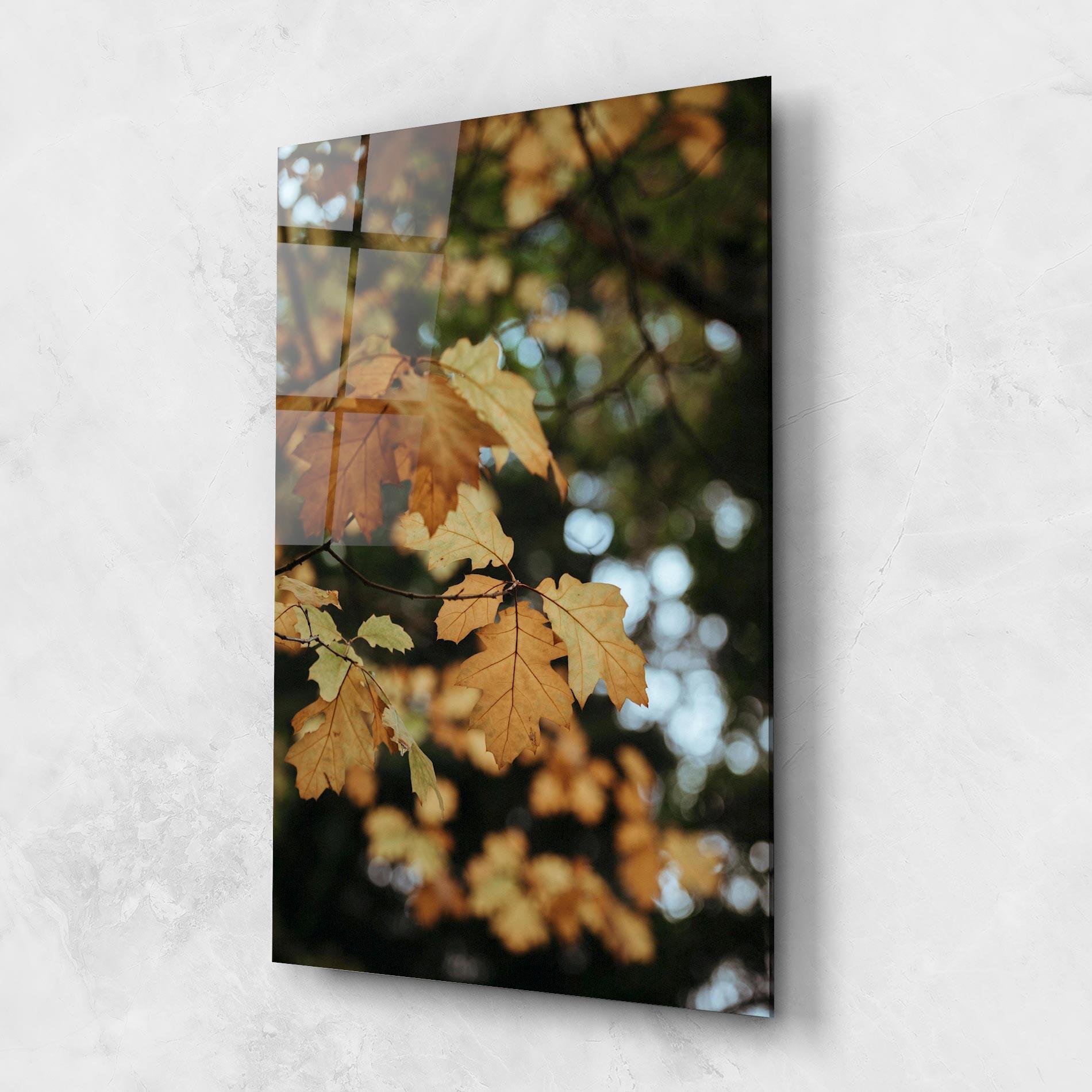 Glasbild Brown Leaves mockup 1