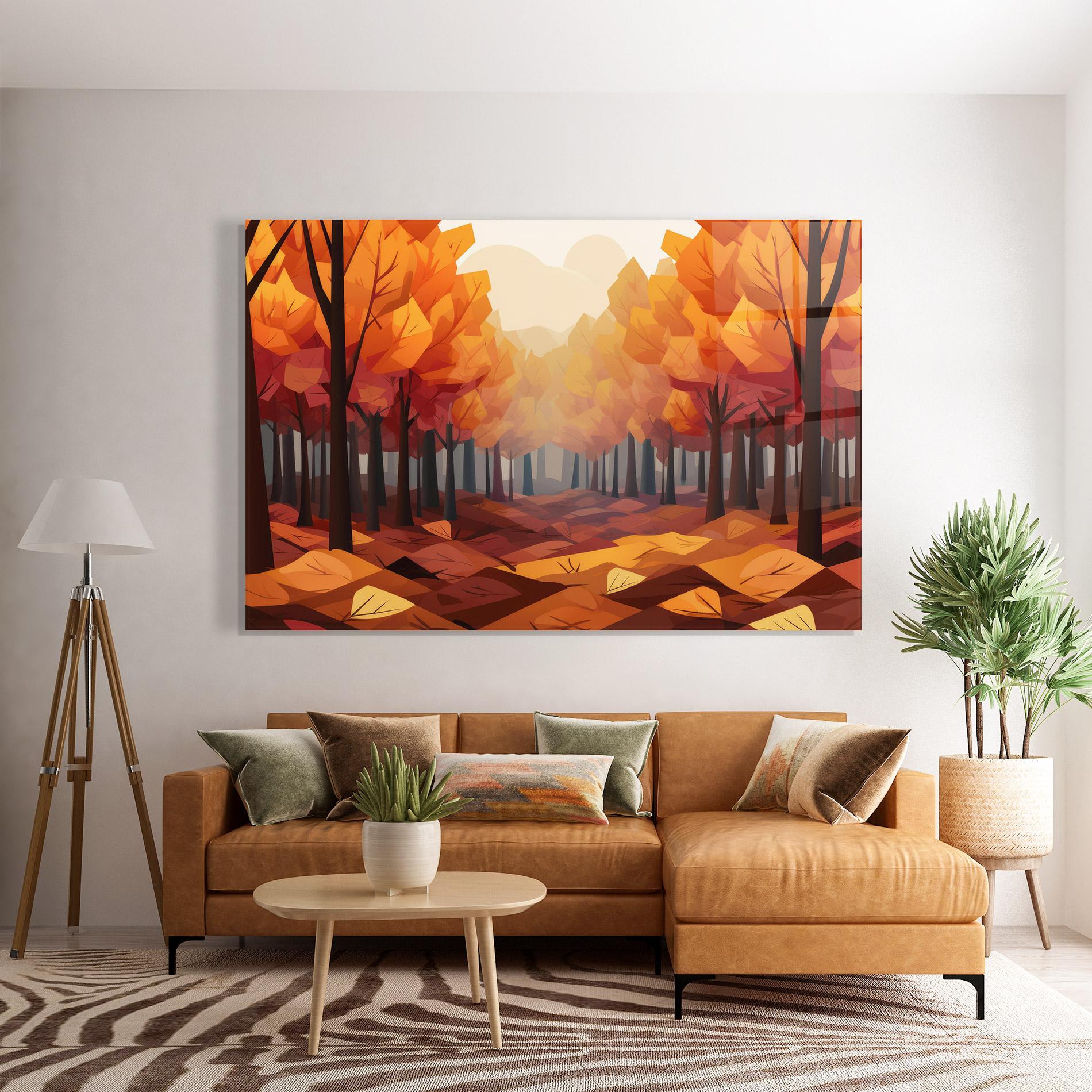 Glasbild Autumn Forest View mockup 7