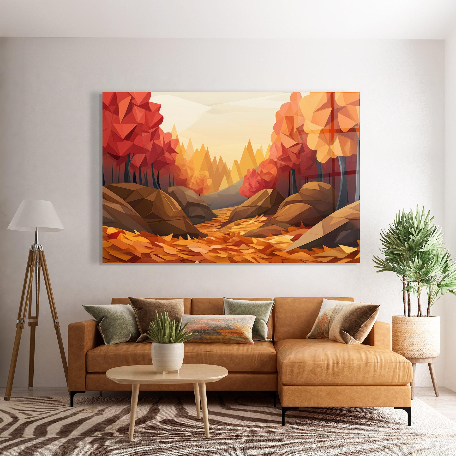 Glasbild Autumn Orange Forest mockup 7