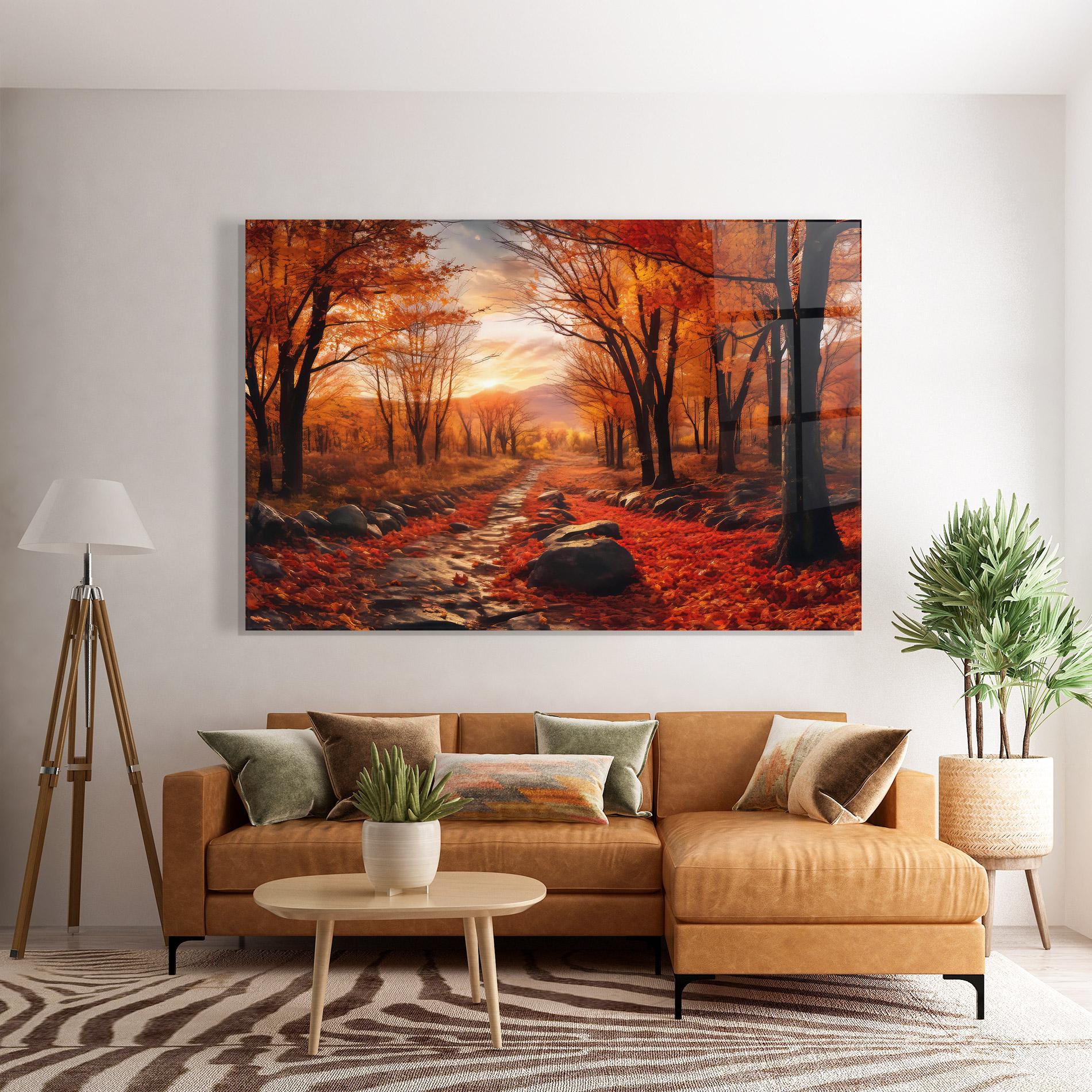 Glasbild Autumn Path mockup 7