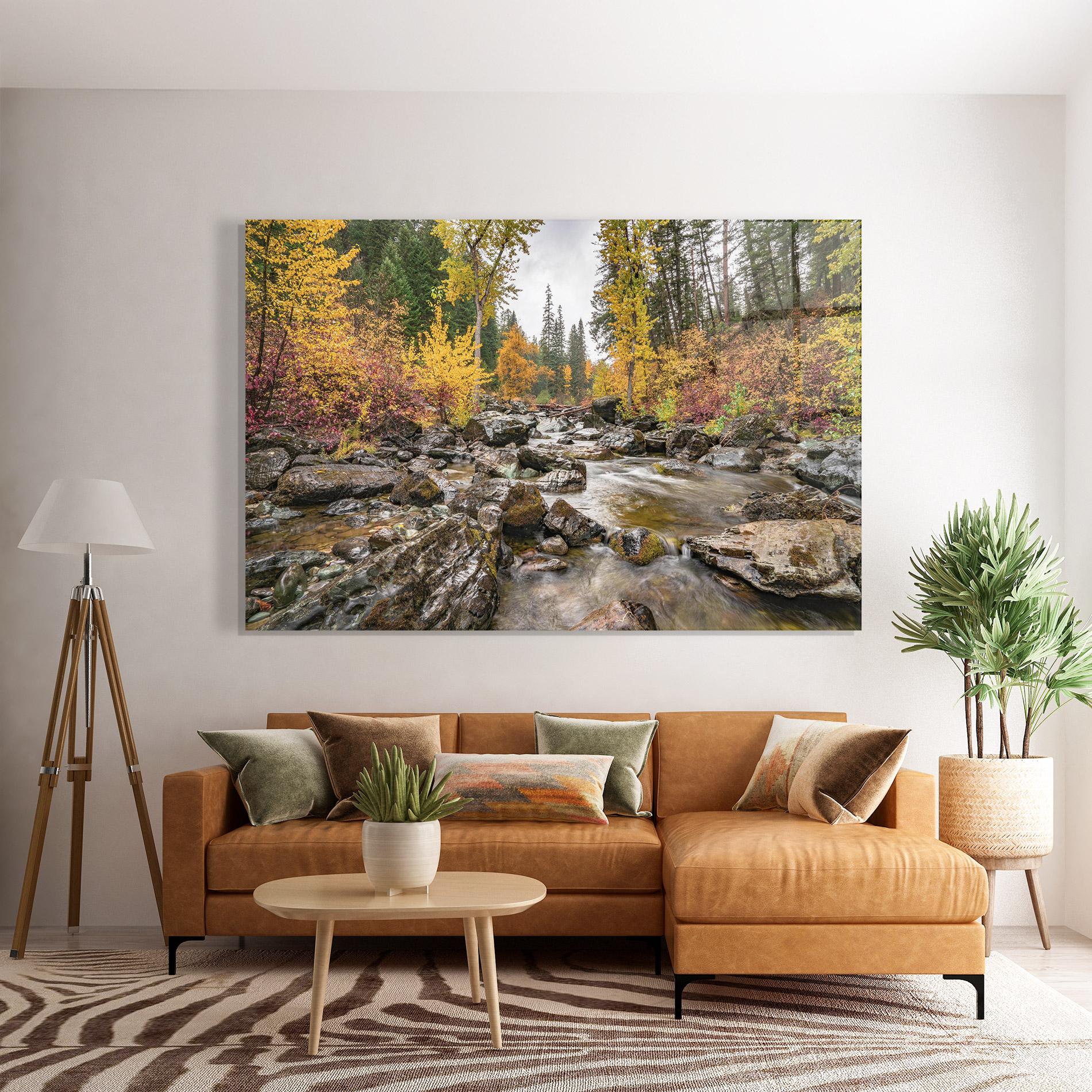 Glasbild Autumn Stream mockup 7