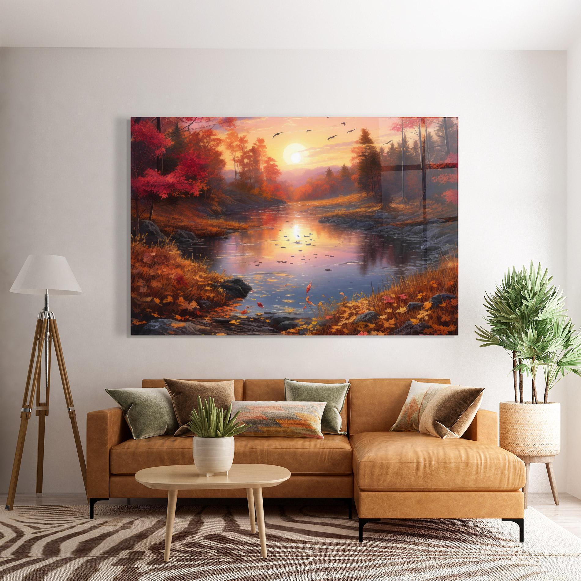 Glasbild Autumn Sunset mockup 7