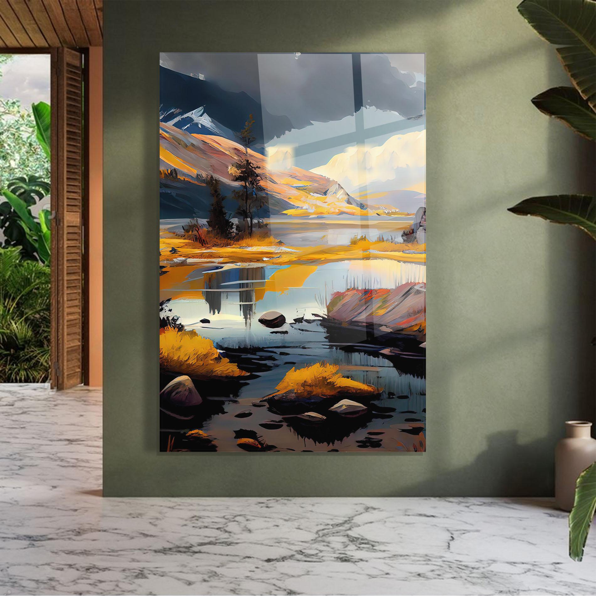 Glasbild Autumn Landscape mockup 7