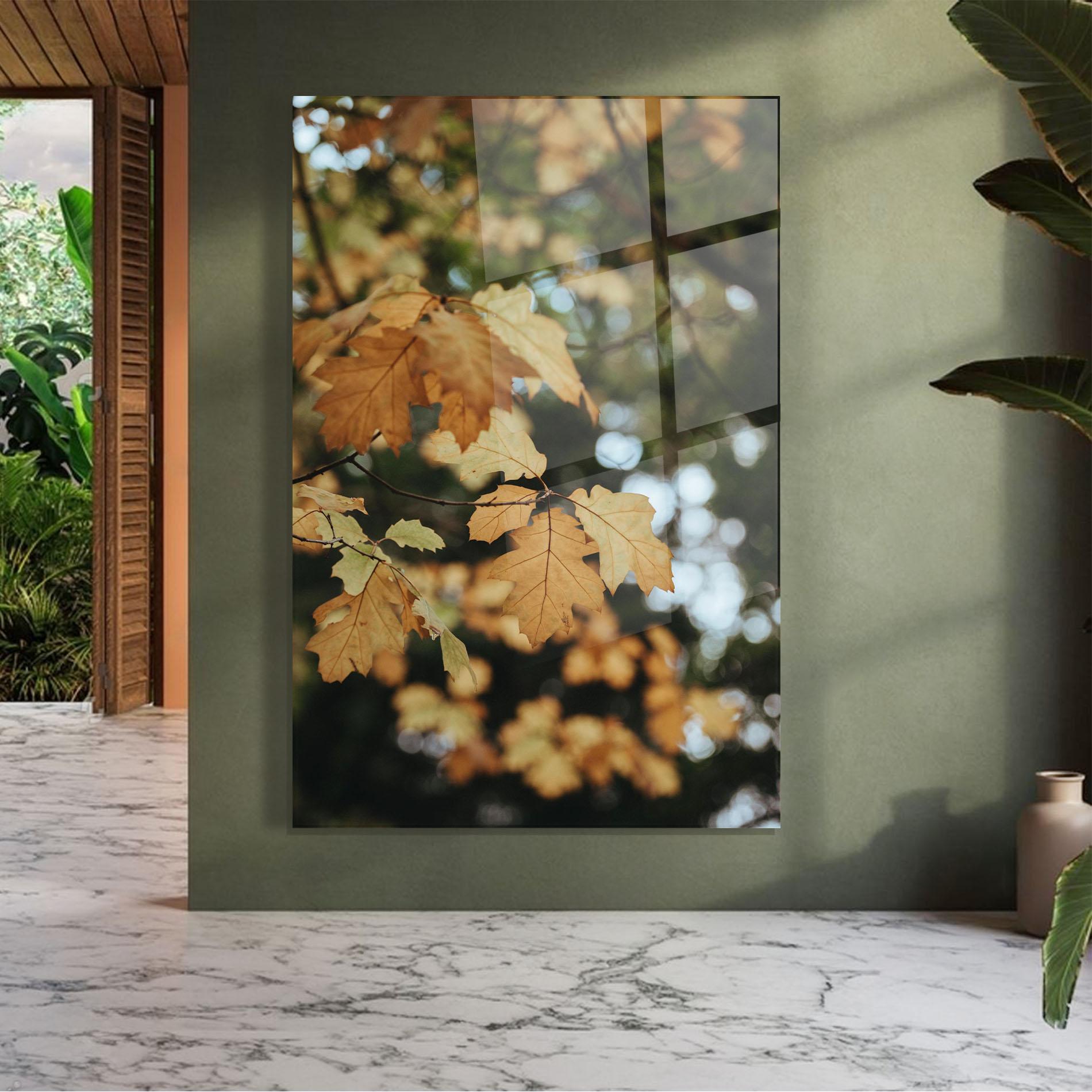 Glasbild Brown Leaves mockup 7