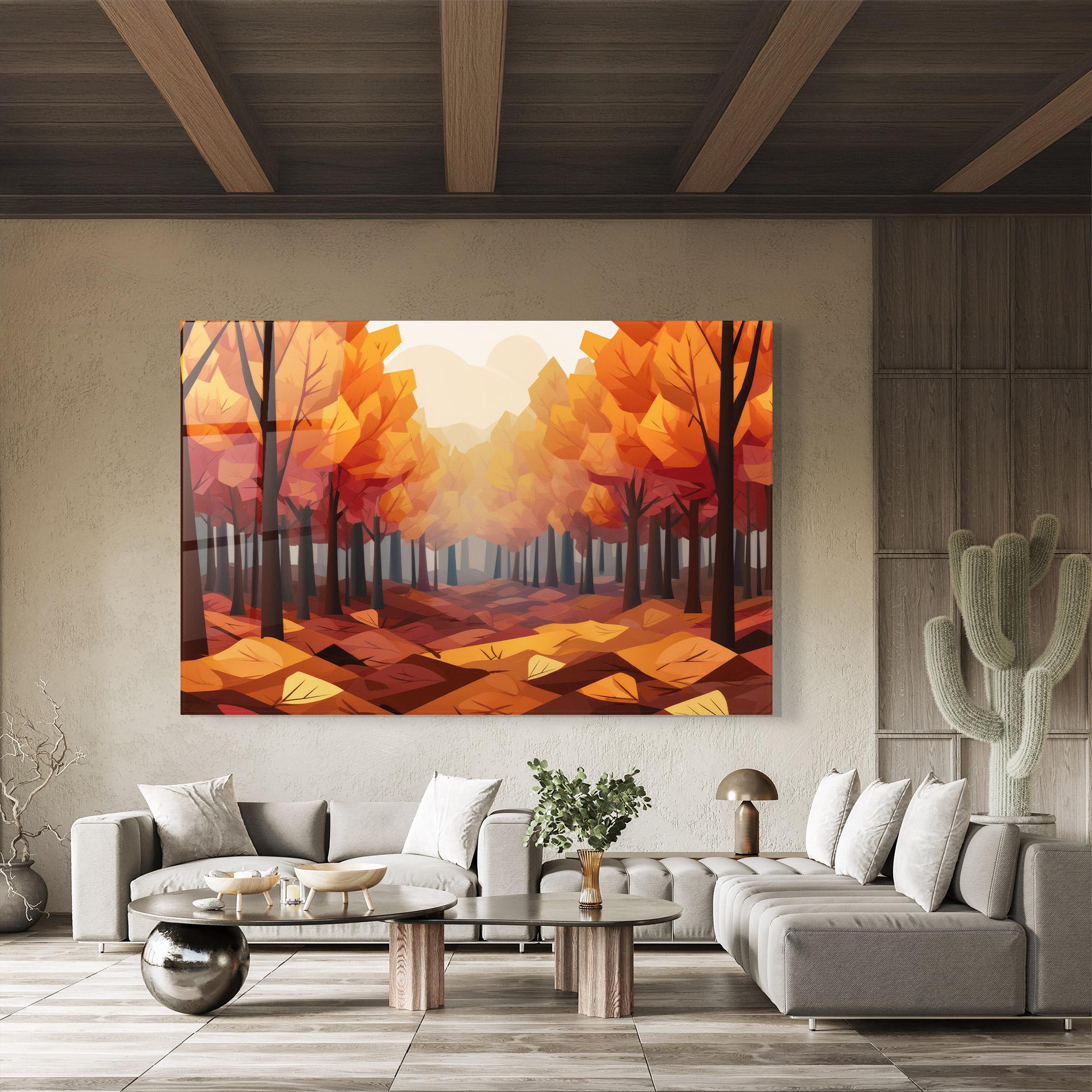 Glasbild Autumn Forest View mockup 8