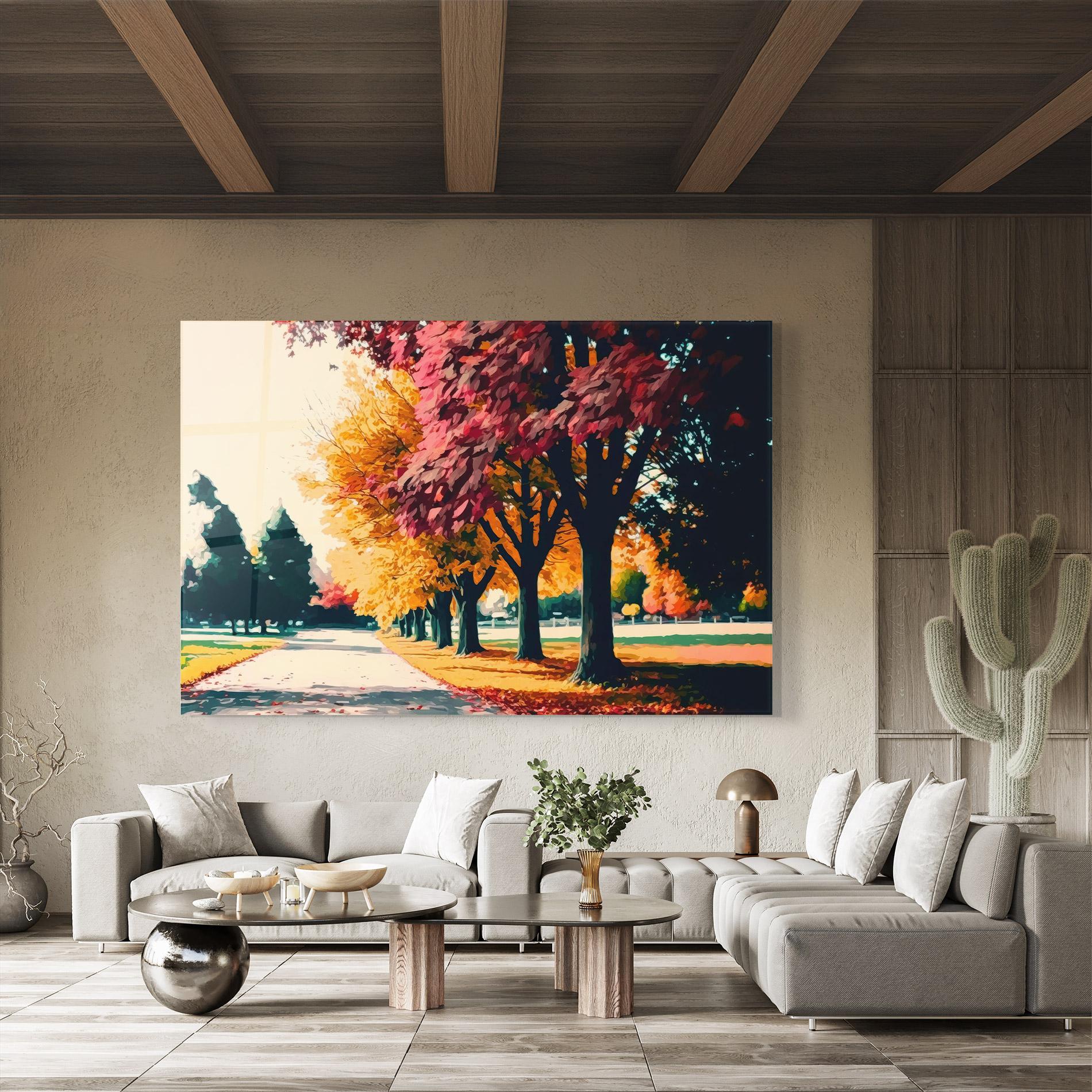 Glasbild Autumn Park mockup 8