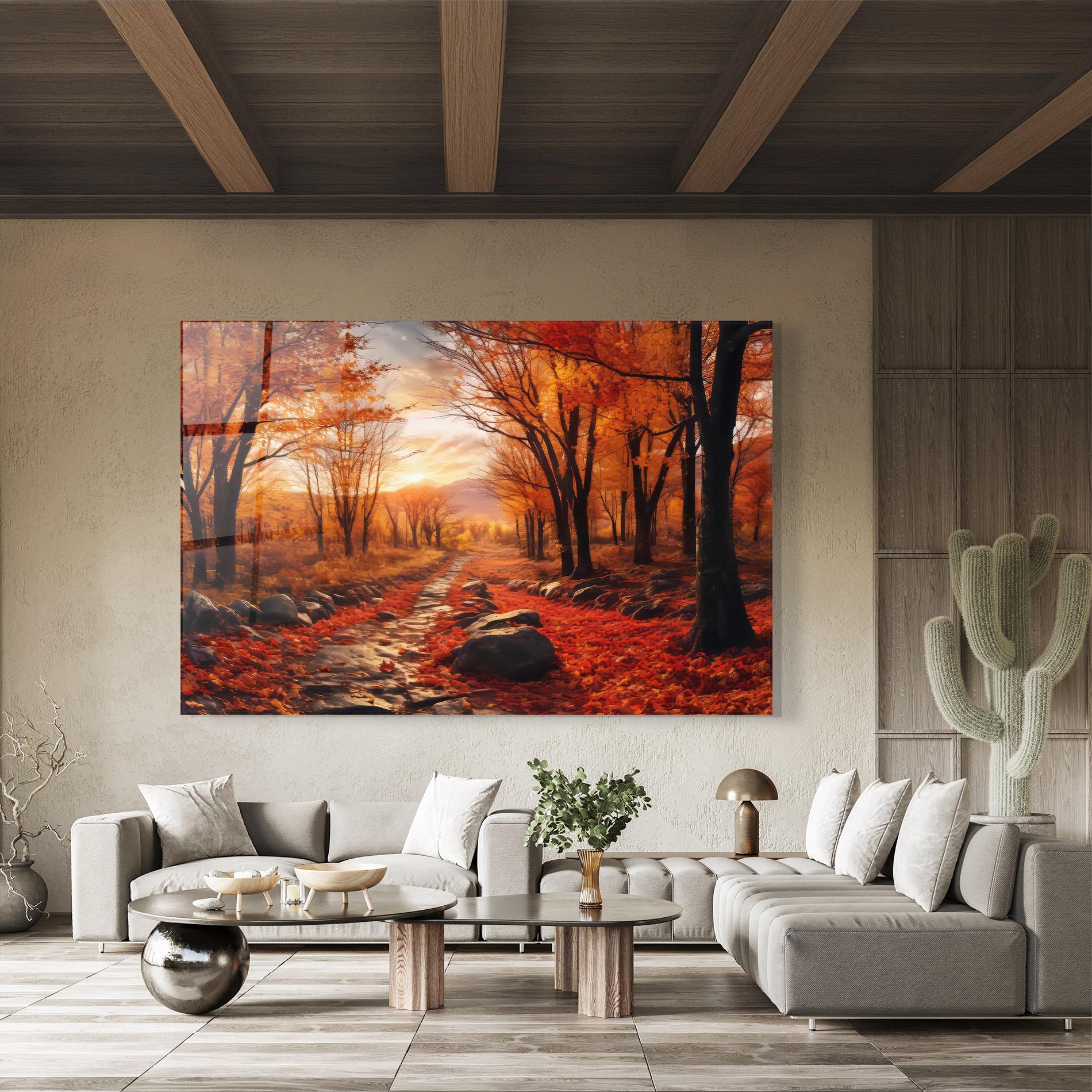 Glasbild Autumn Path mockup 8