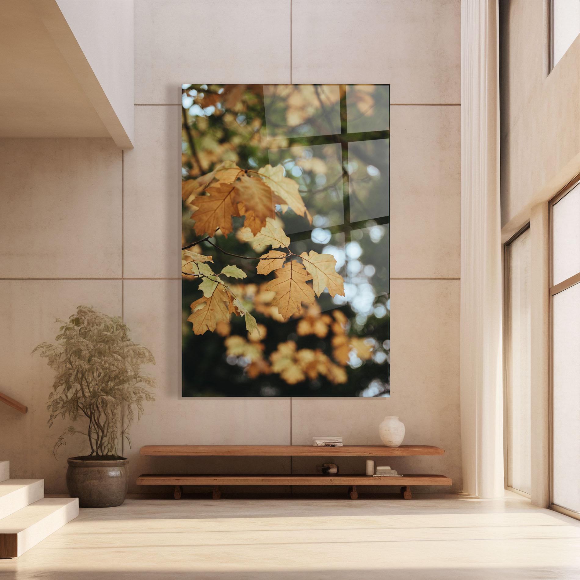 Glasbild Brown Leaves mockup 8