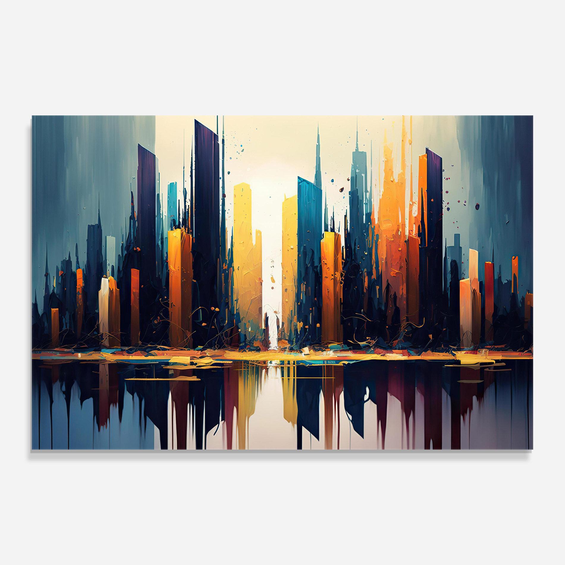 Glasbild City Pain Art mockup 0