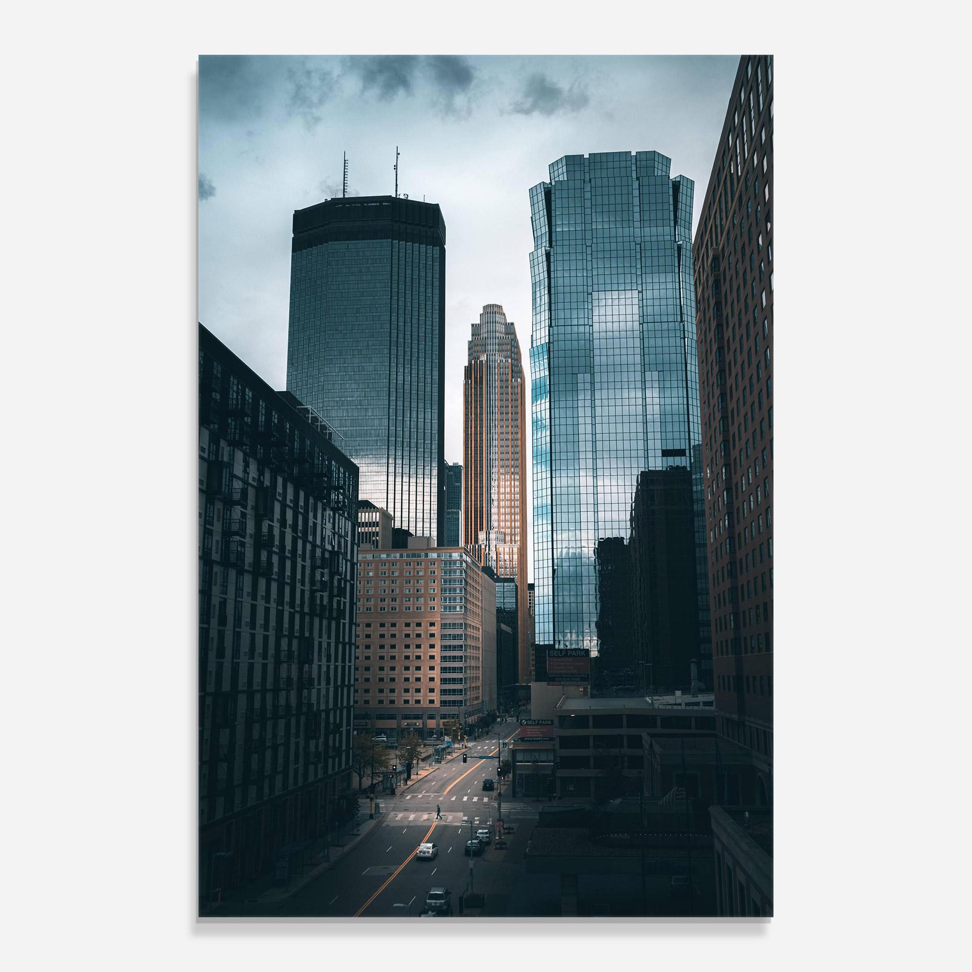 Glasbild Big Blue Building mockup 0