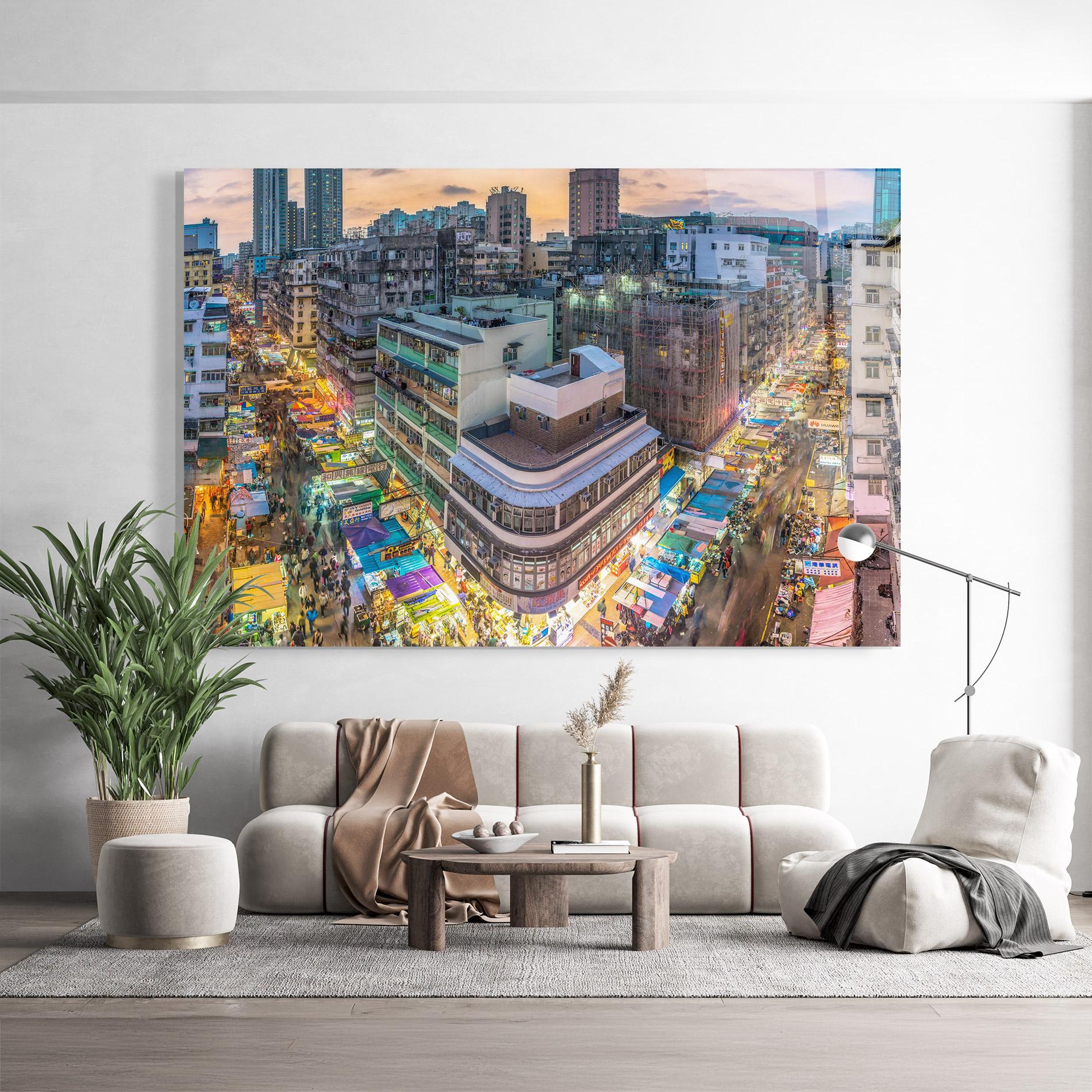 Glasbild Colorful Building mockup 9