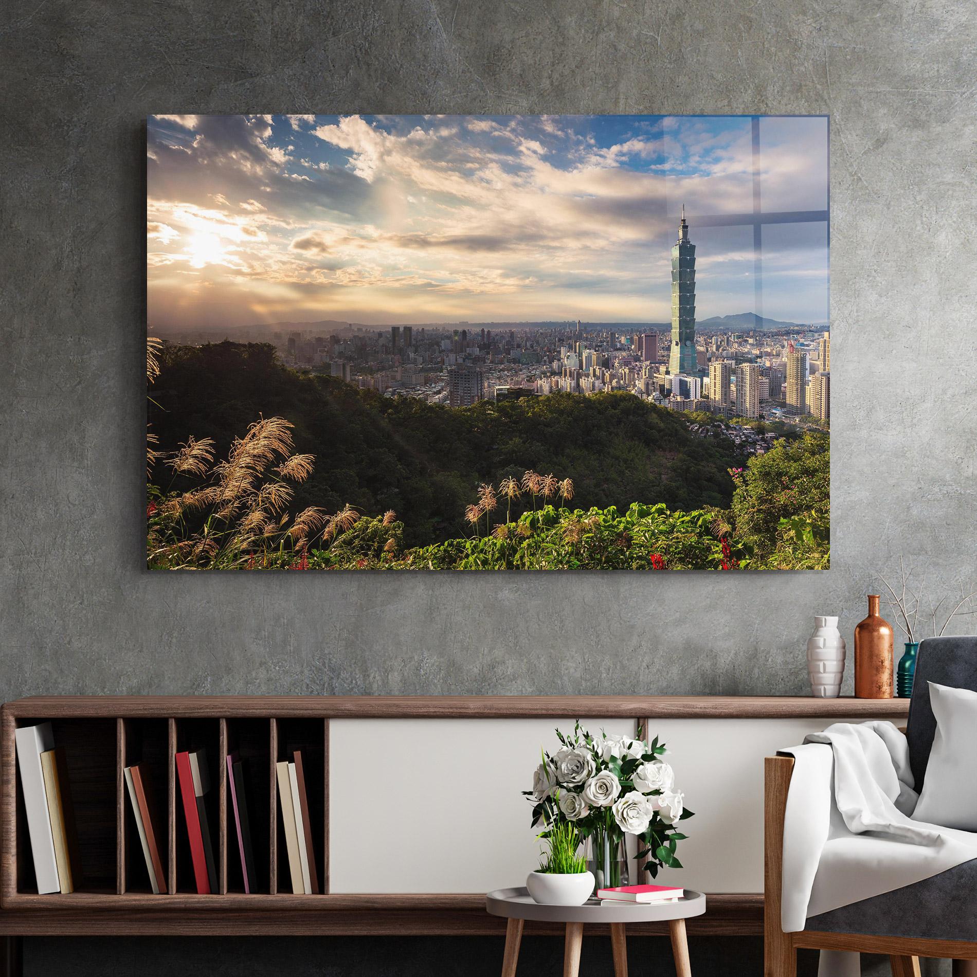 Glasbild Big Building Daylight mockup 2