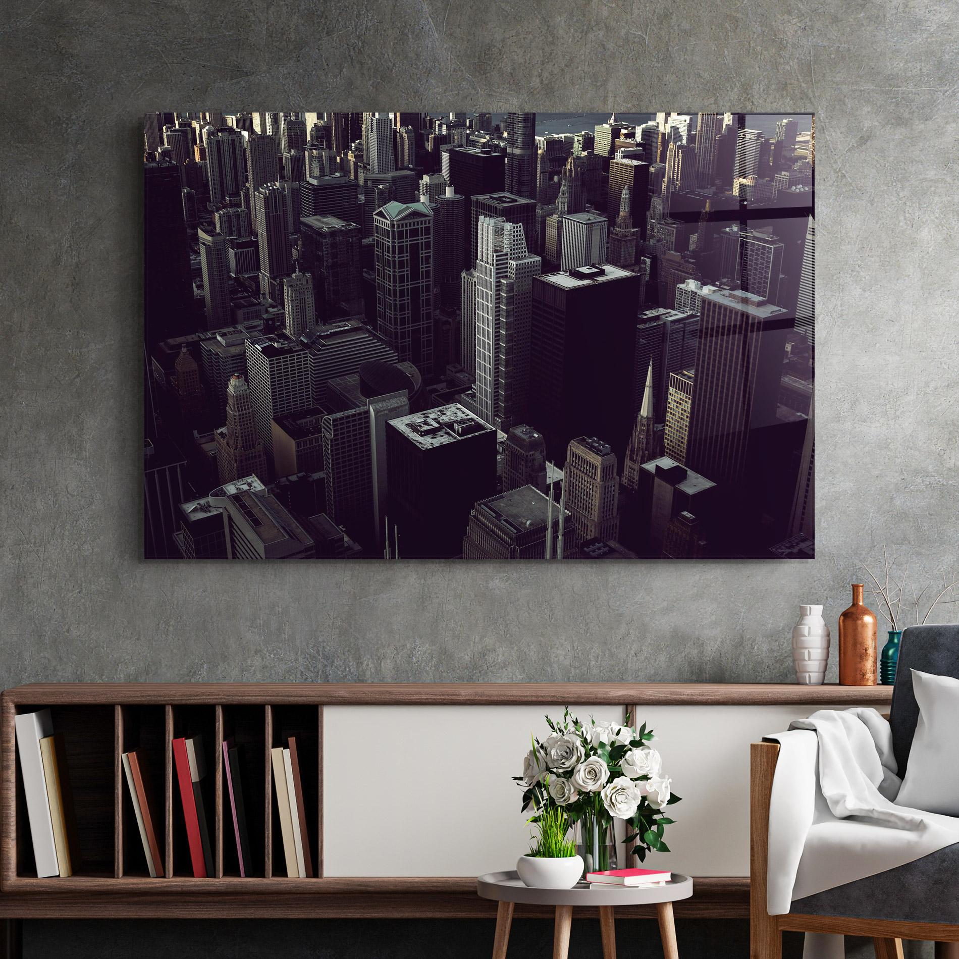 Glasbild Black Cream Building mockup 2