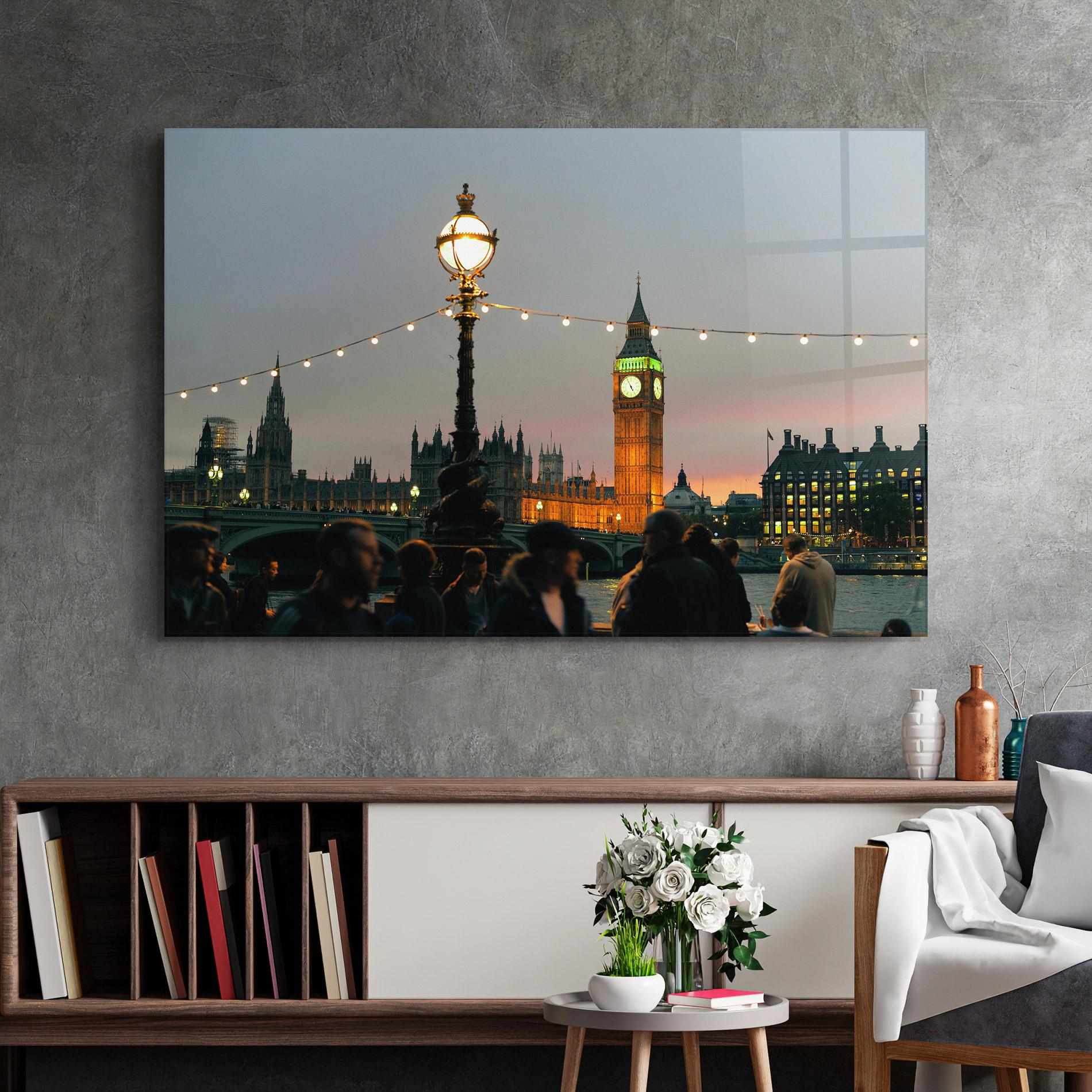 Glasbild Clock Lights mockup 2