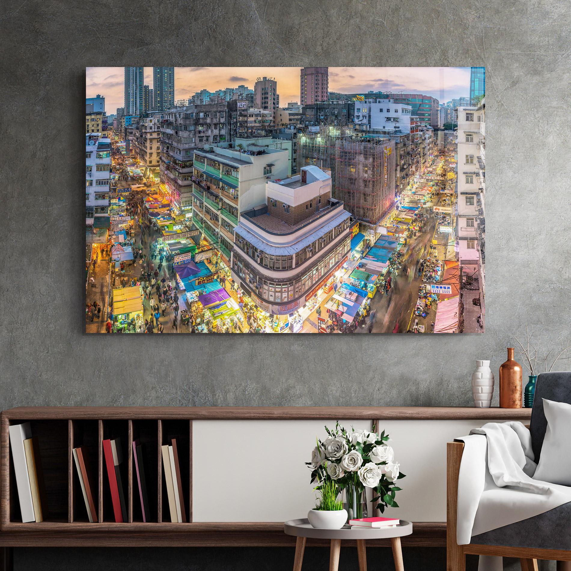 Glasbild Colorful Building mockup 2