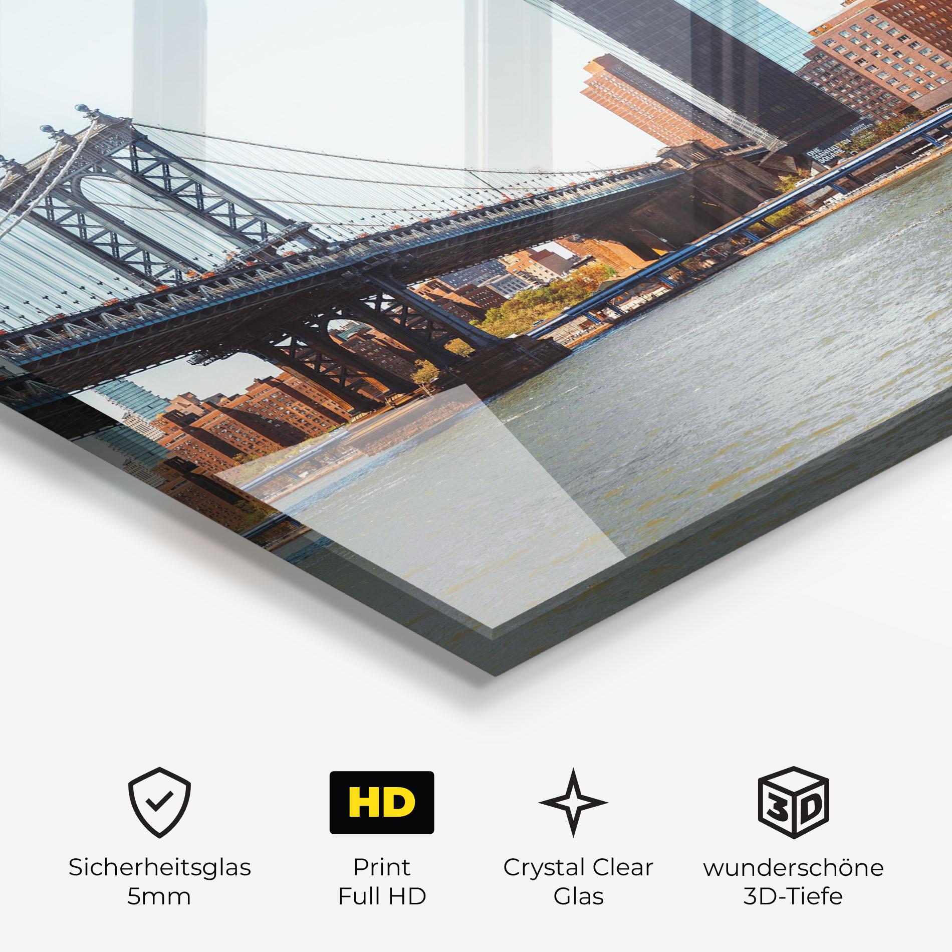 Glasbild Big City Bridge mockup 3
