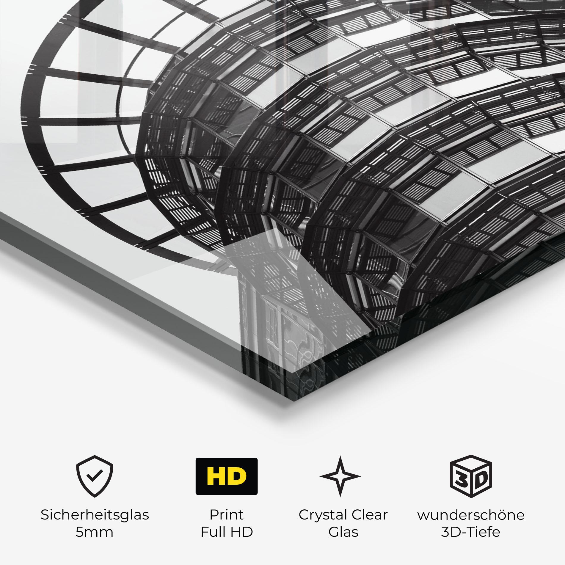 Glasbild Circle Grey Tower mockup 3