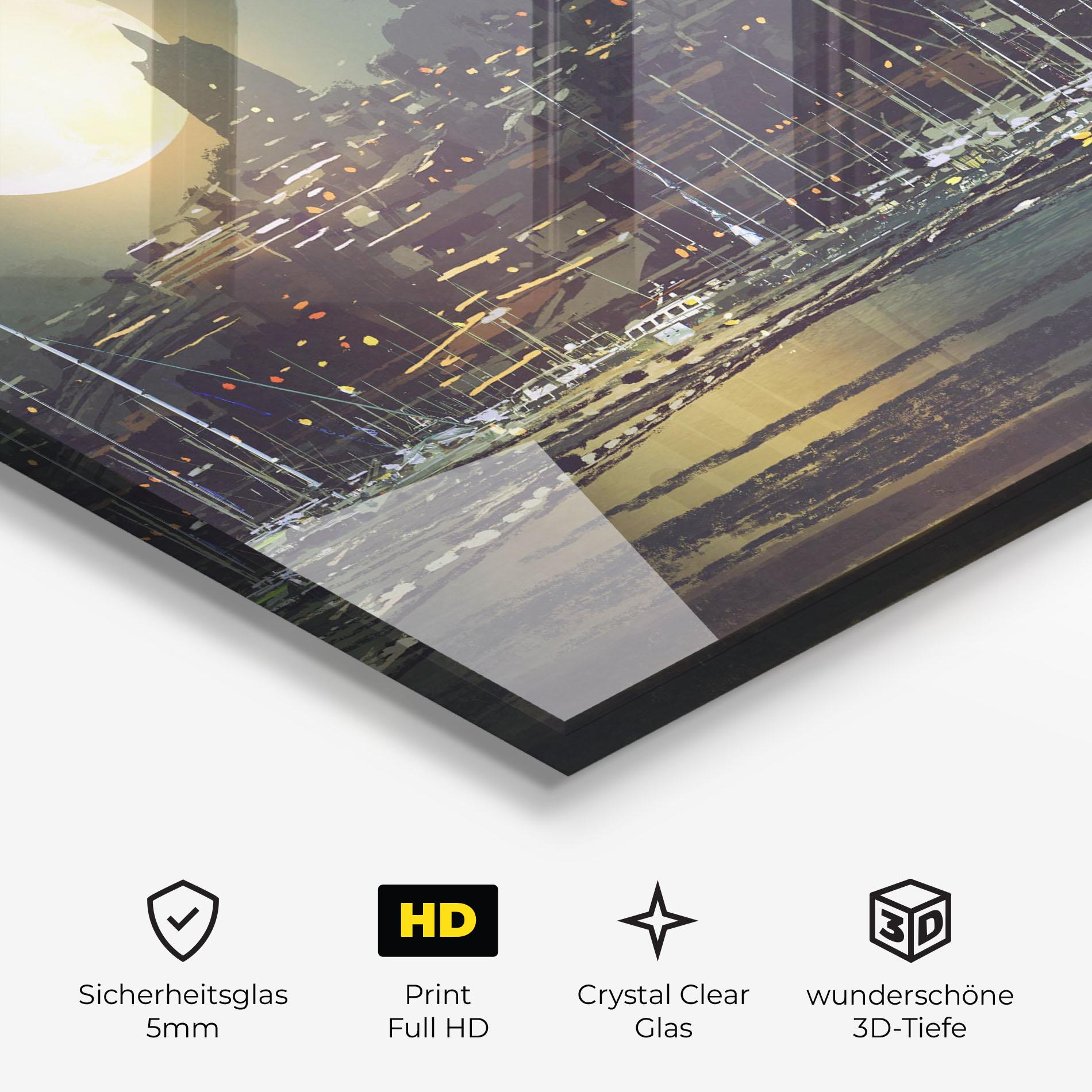 Glasbild City Port mockup 3