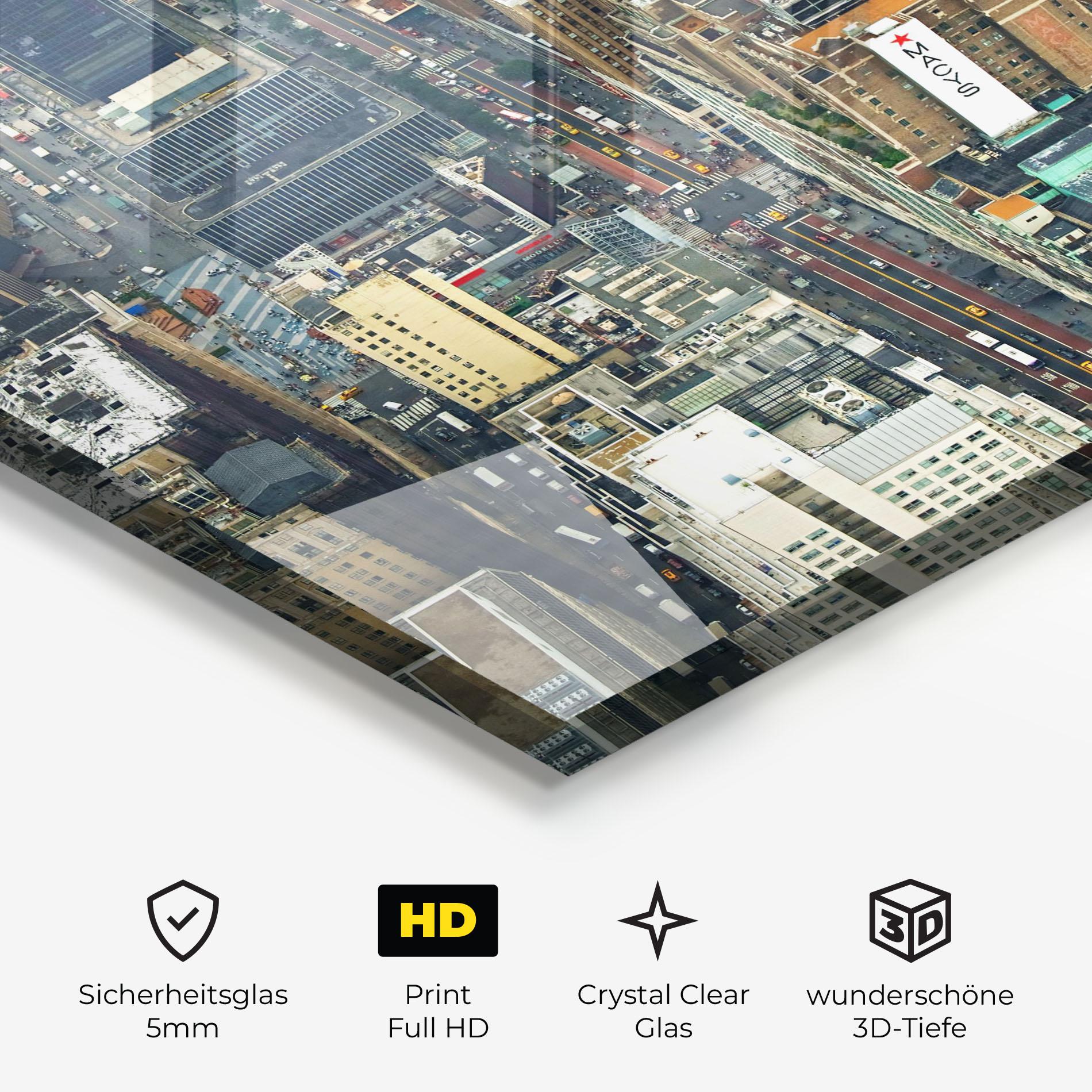 Glasbild Cream Tall Building mockup 3