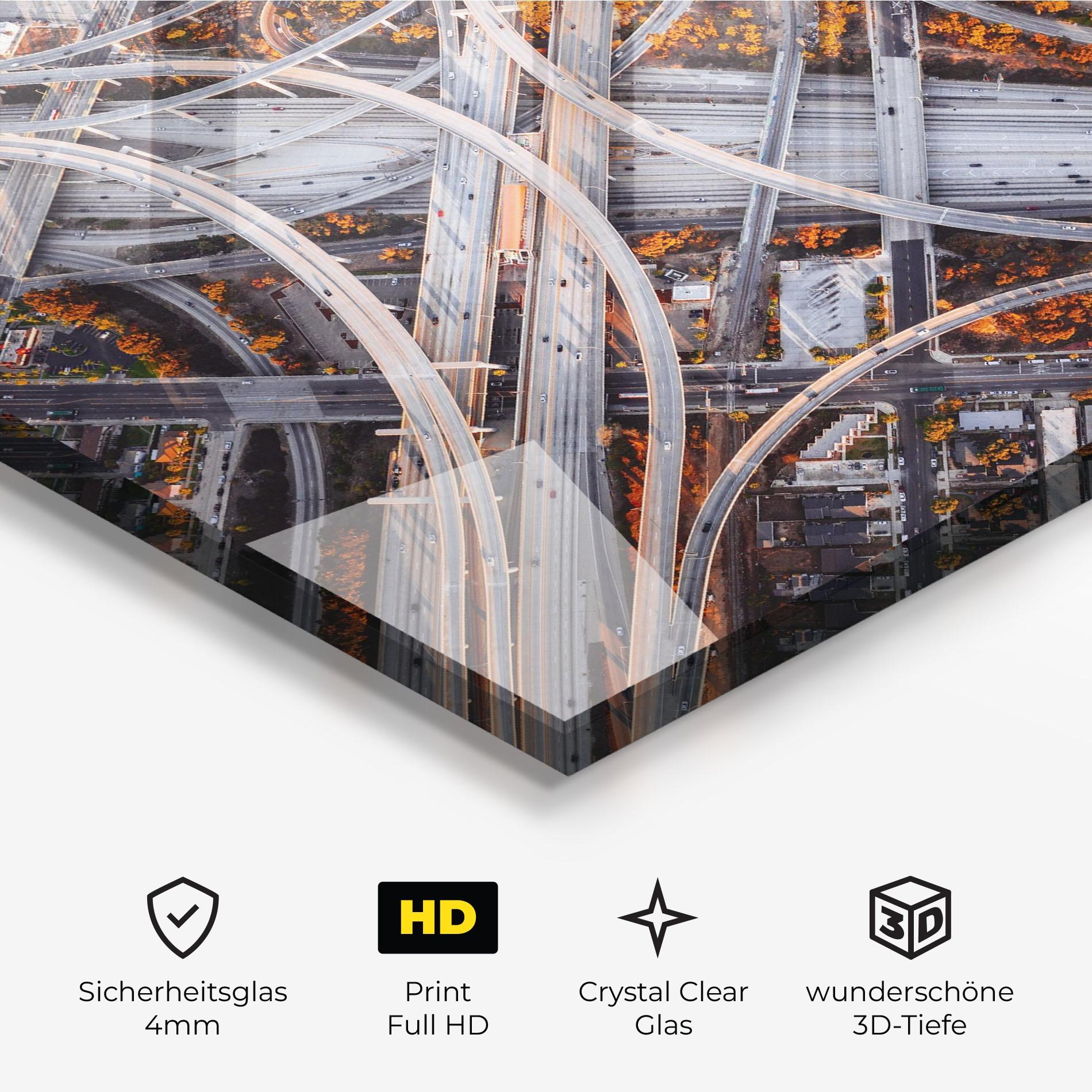 Glasbild Big Road City mockup 3