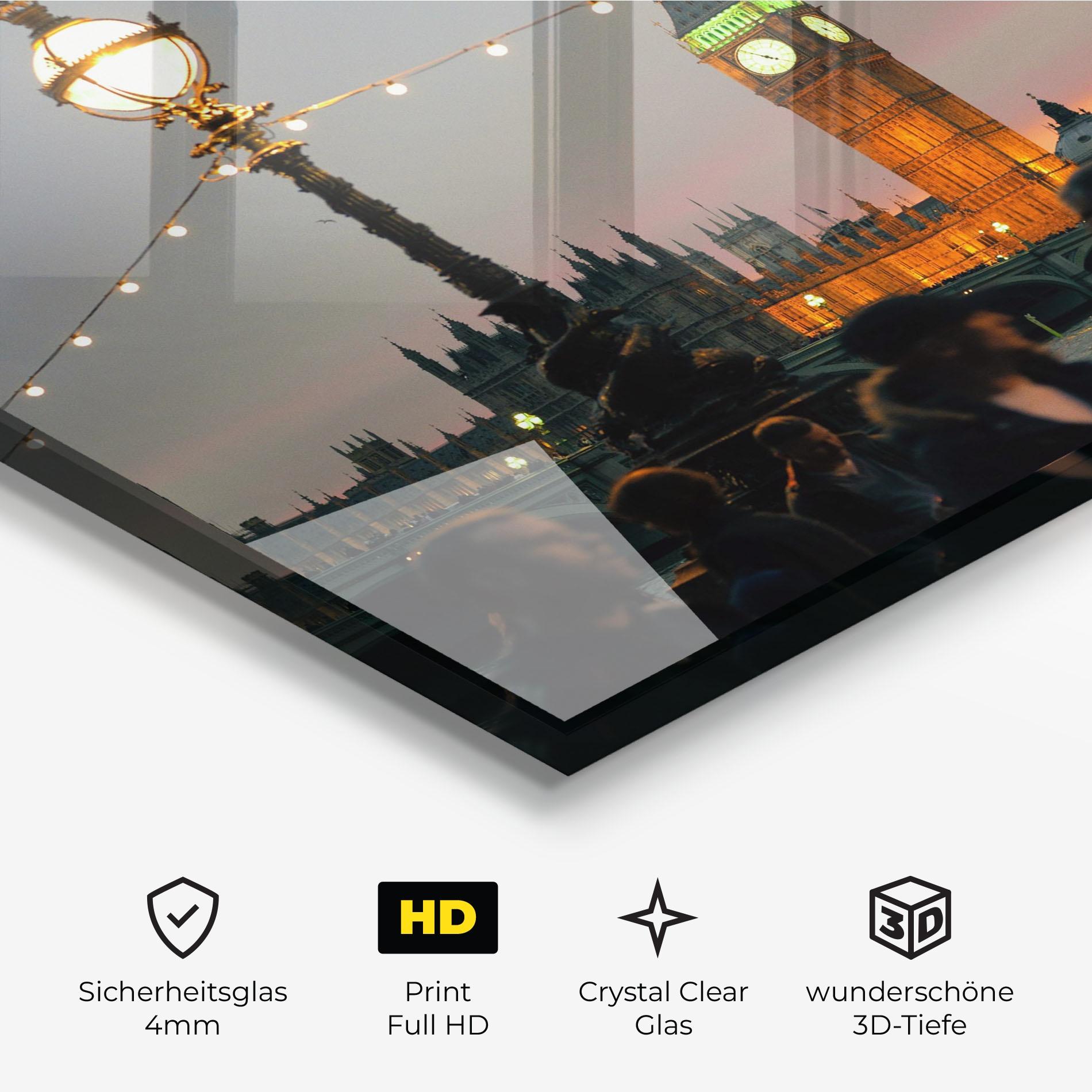 Glasbild Clock Lights mockup 3