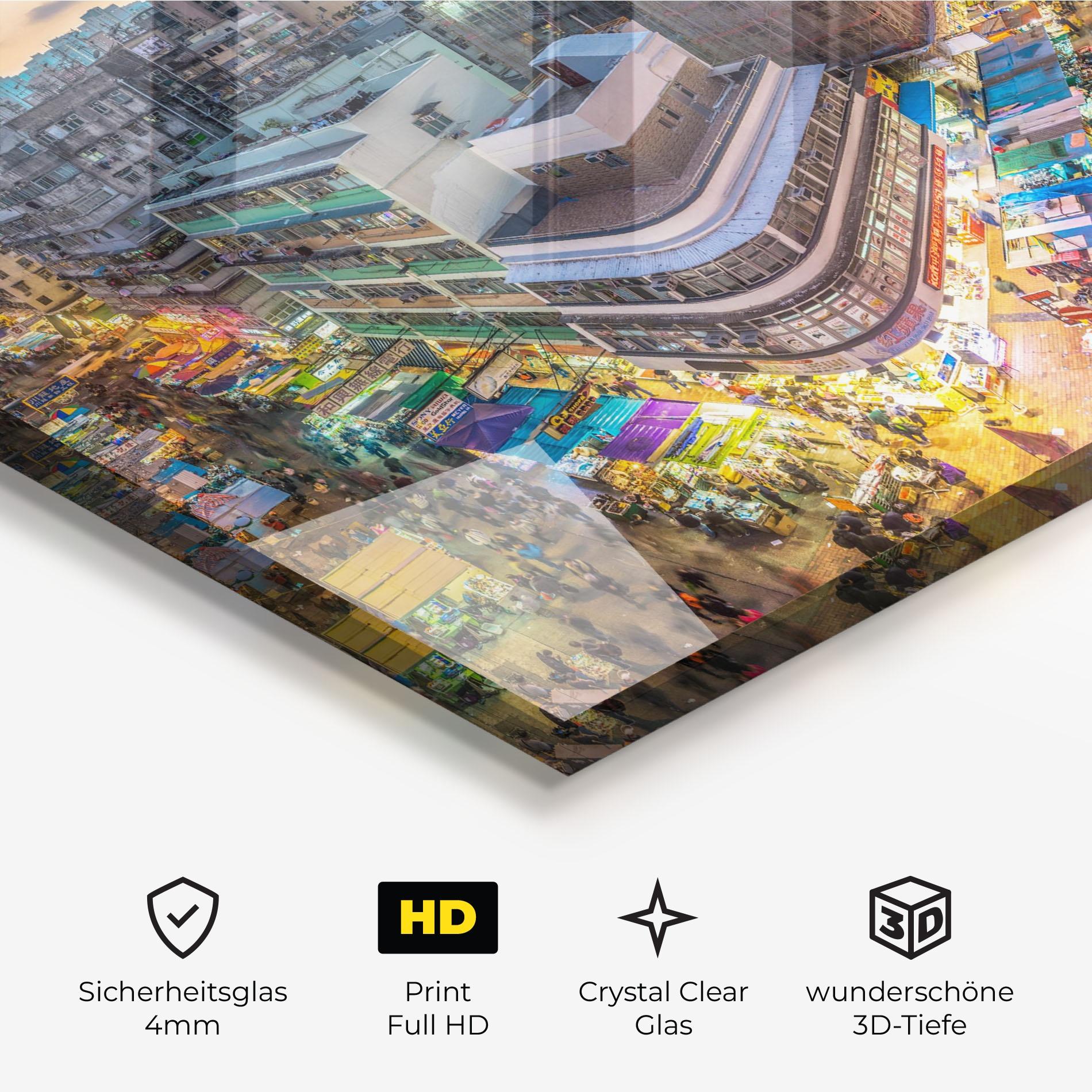 Glasbild Colorful Building mockup 3