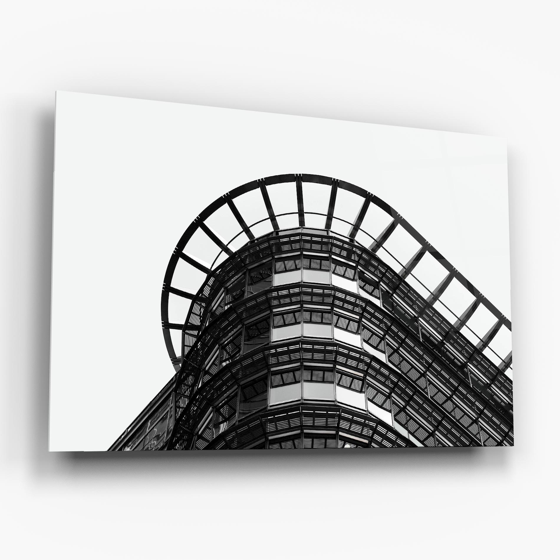 Glasbild Circle Grey Tower mockup 6