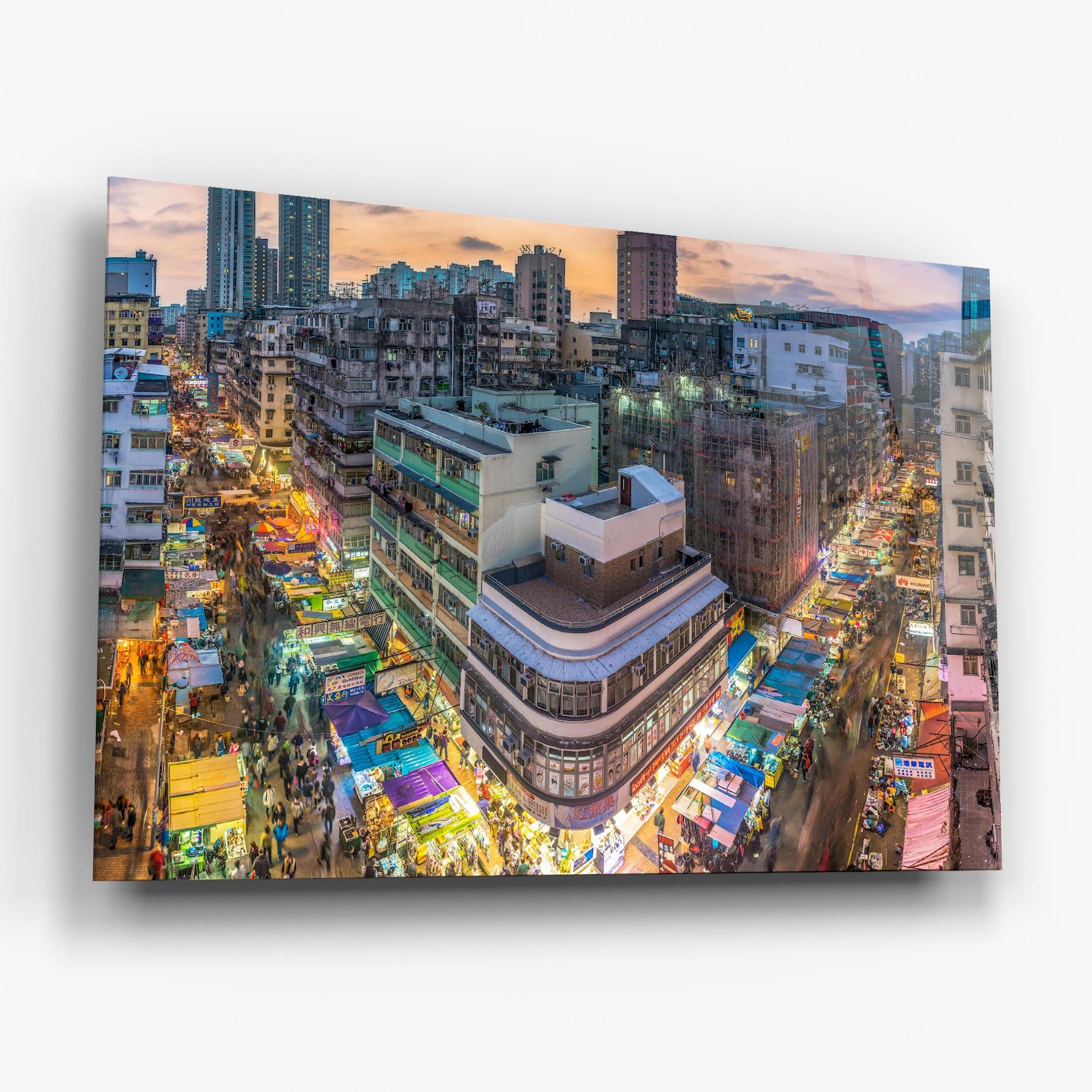 Glasbild Colorful Building mockup 6