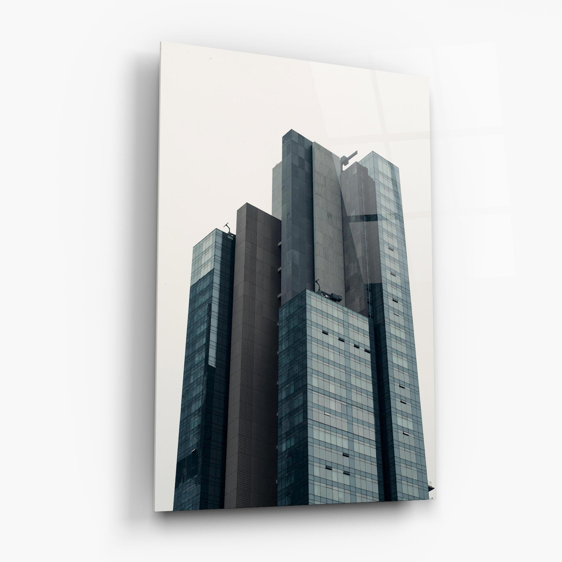 Glasbild Blue High Building mockup 6