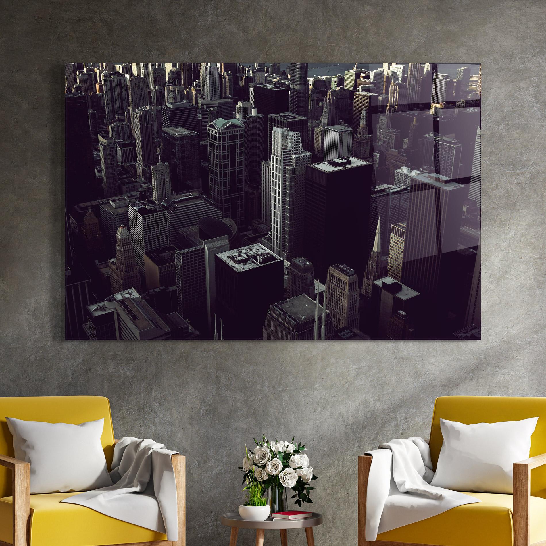 Glasbild Black Cream Building mockup 4