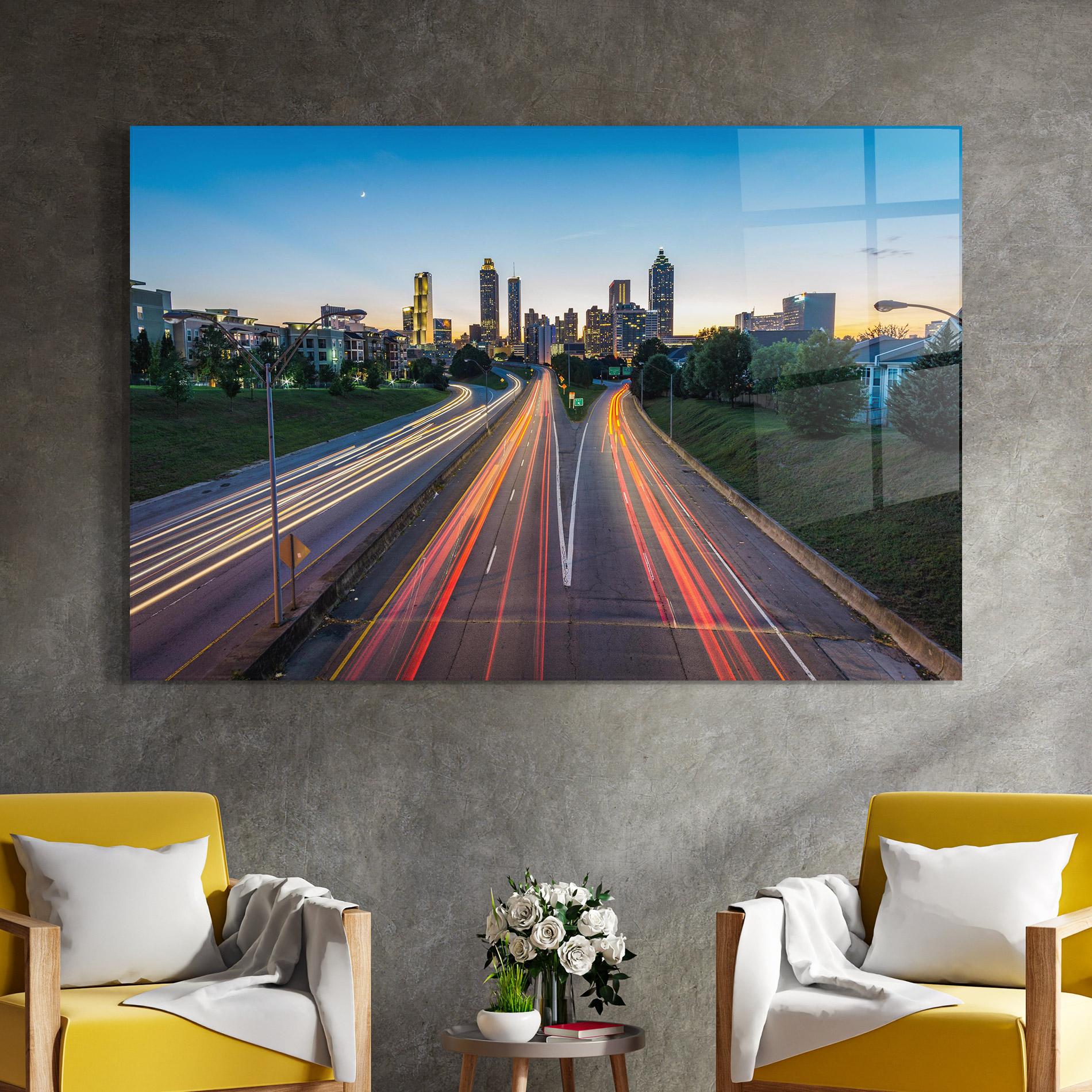 Glasbild Car Lights City mockup 4