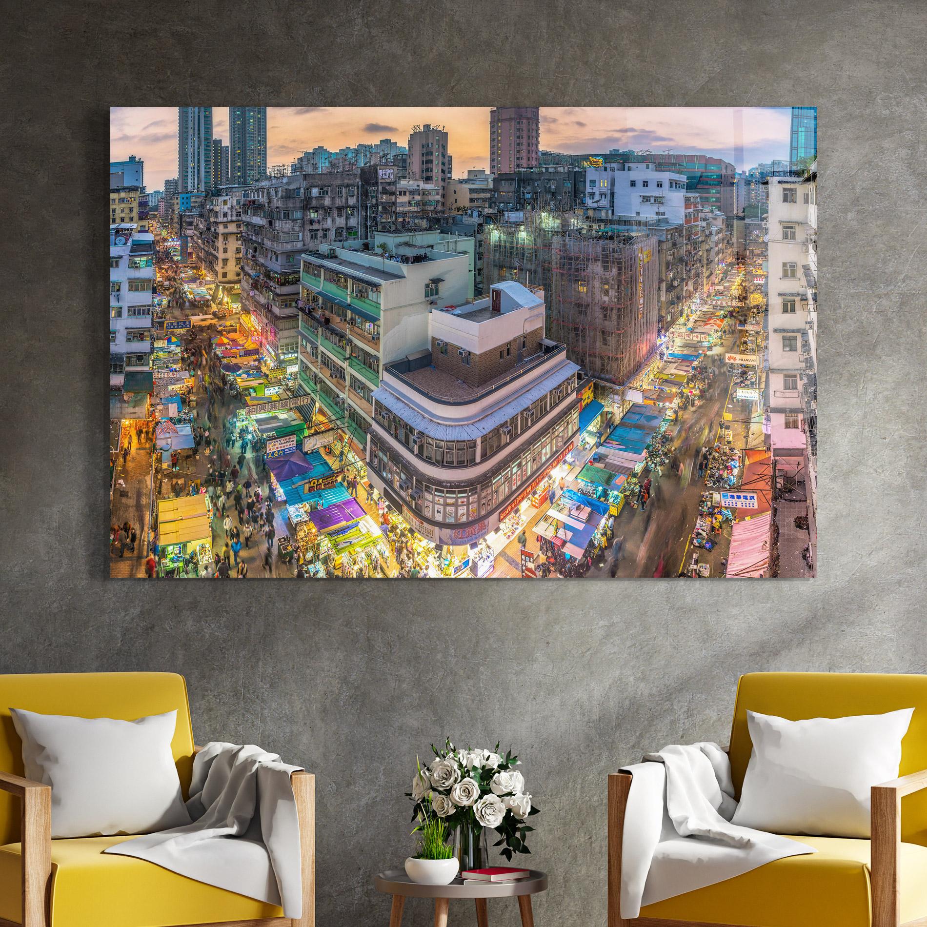 Glasbild Colorful Building mockup 4