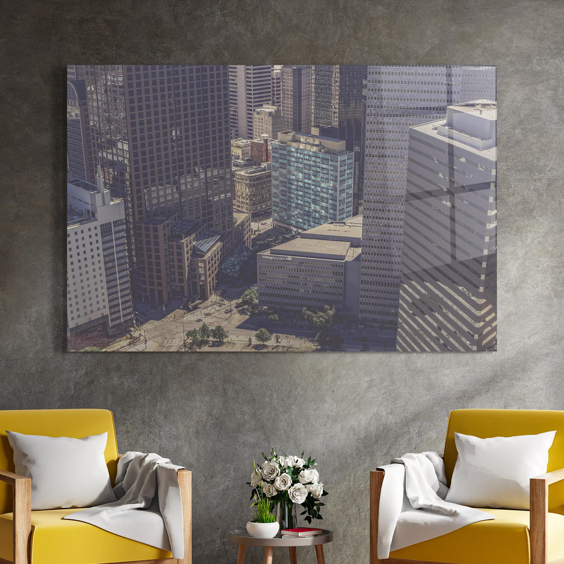 Glasbild Cream Light Building mockup 4